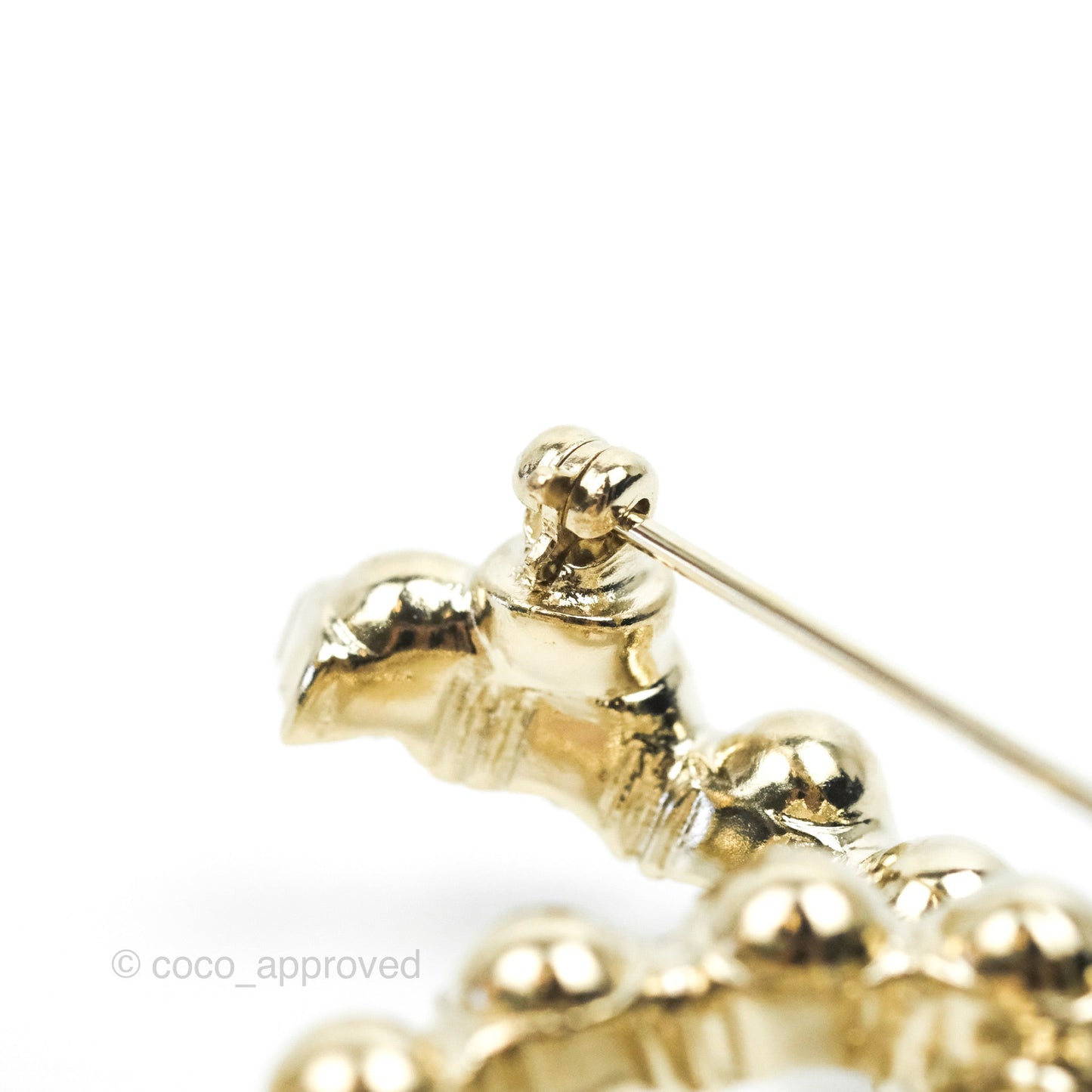 Chanel CC Crystal Brooch Gold Tone 20P