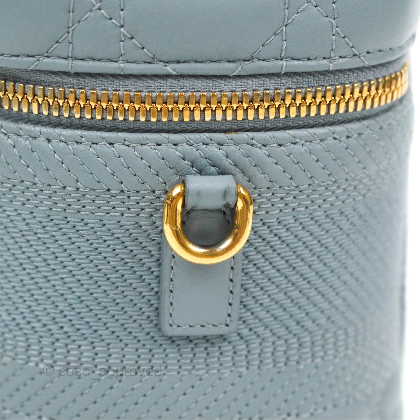 Christian Dior Small Diortravel Vanity Case Cloud Blue Lambskin Cannage