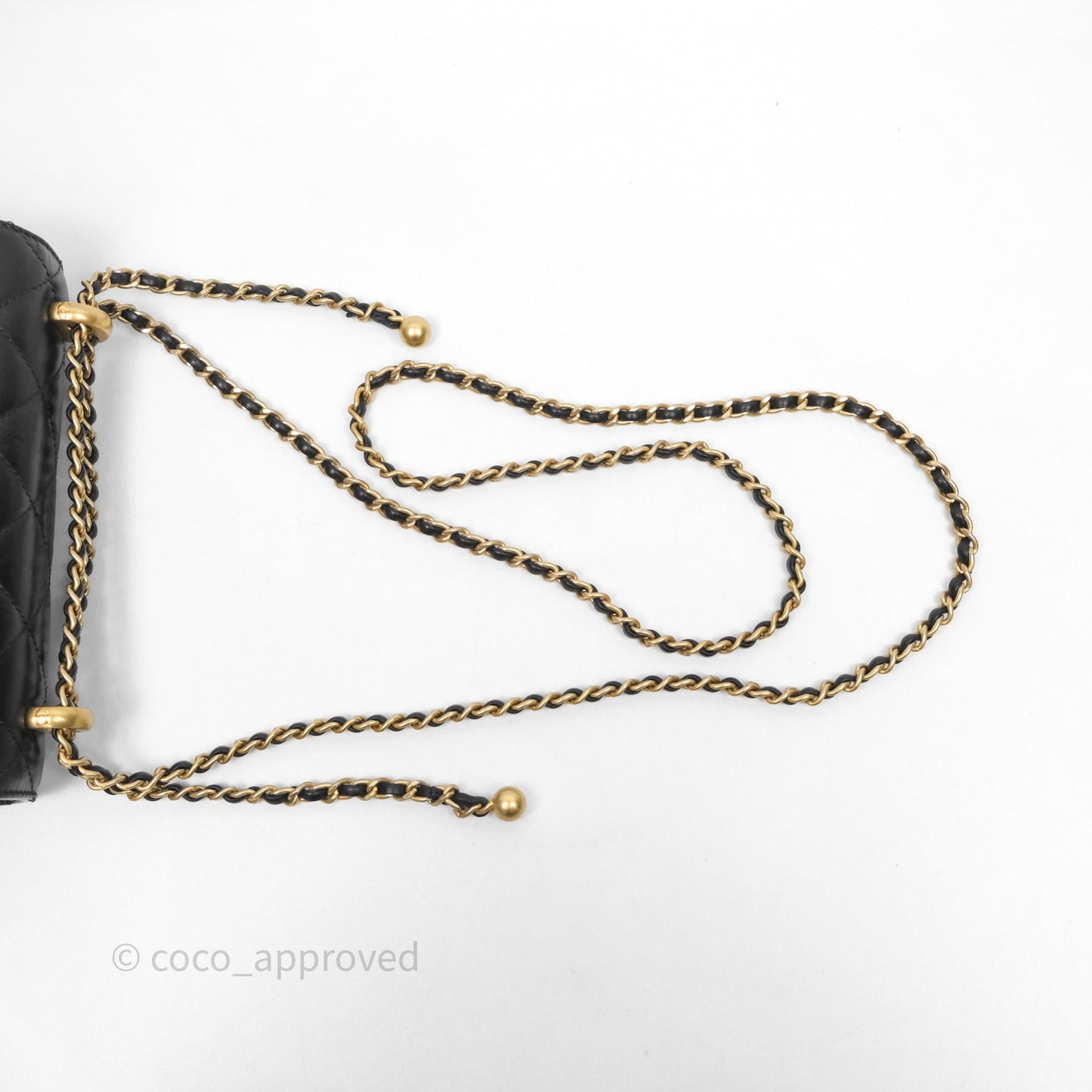 Chanel Mini Perfect Fit Adjustable Chain Black Calfskin Aged Gold Hardware