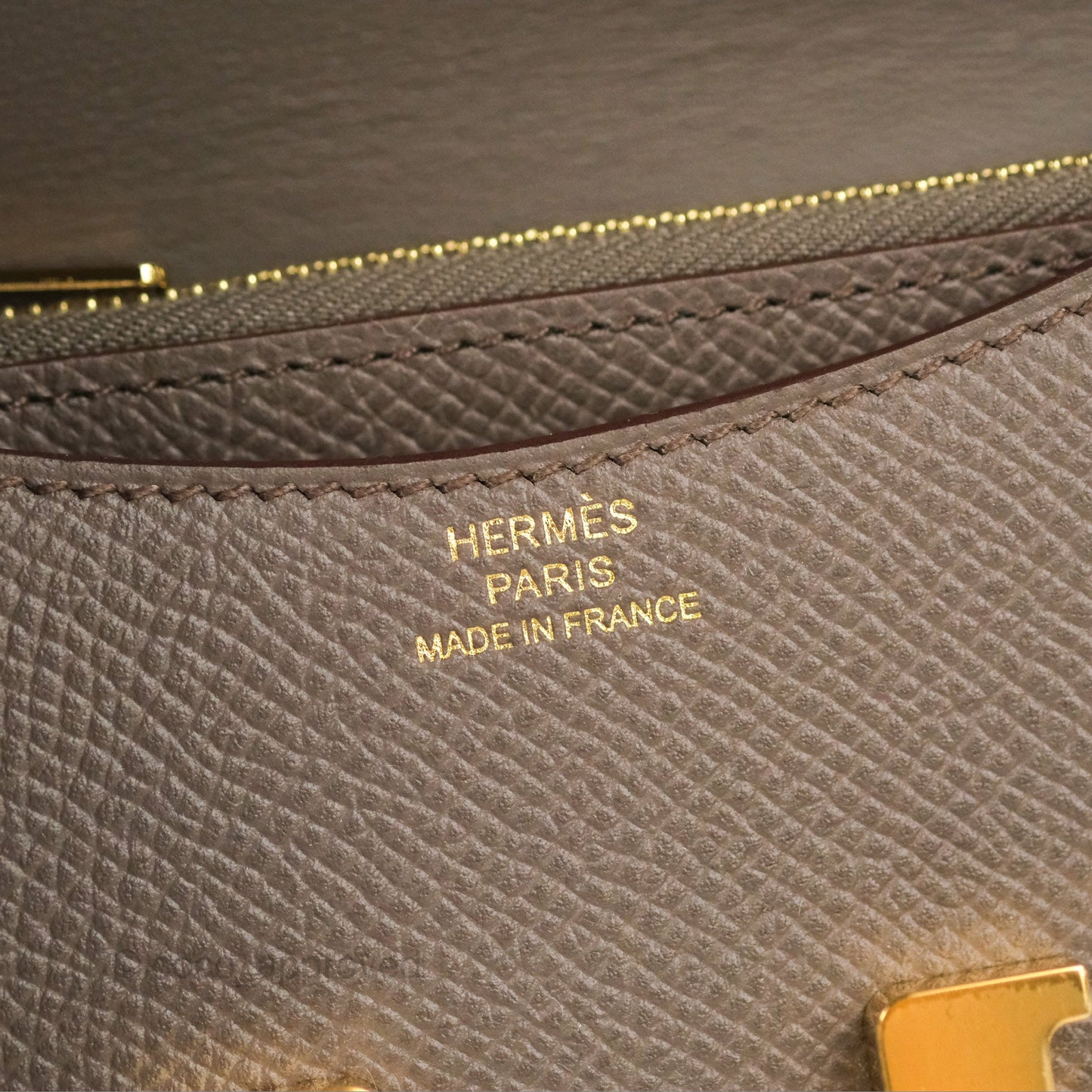 Hermès Constance Slim Wallet Etain Epsom Gold Hardware