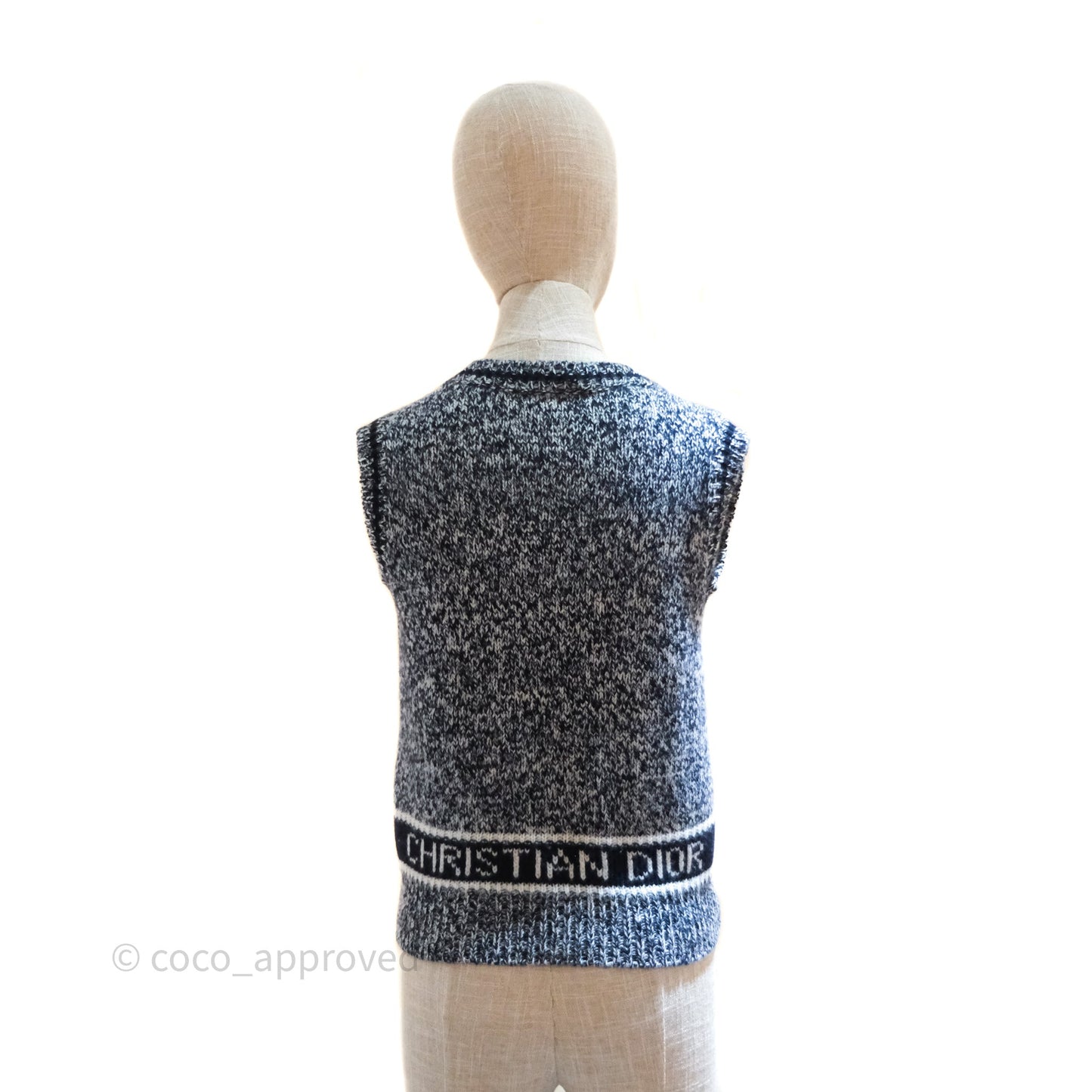 Christian Dior V-neck Knit Sleeveless Sweater Grey