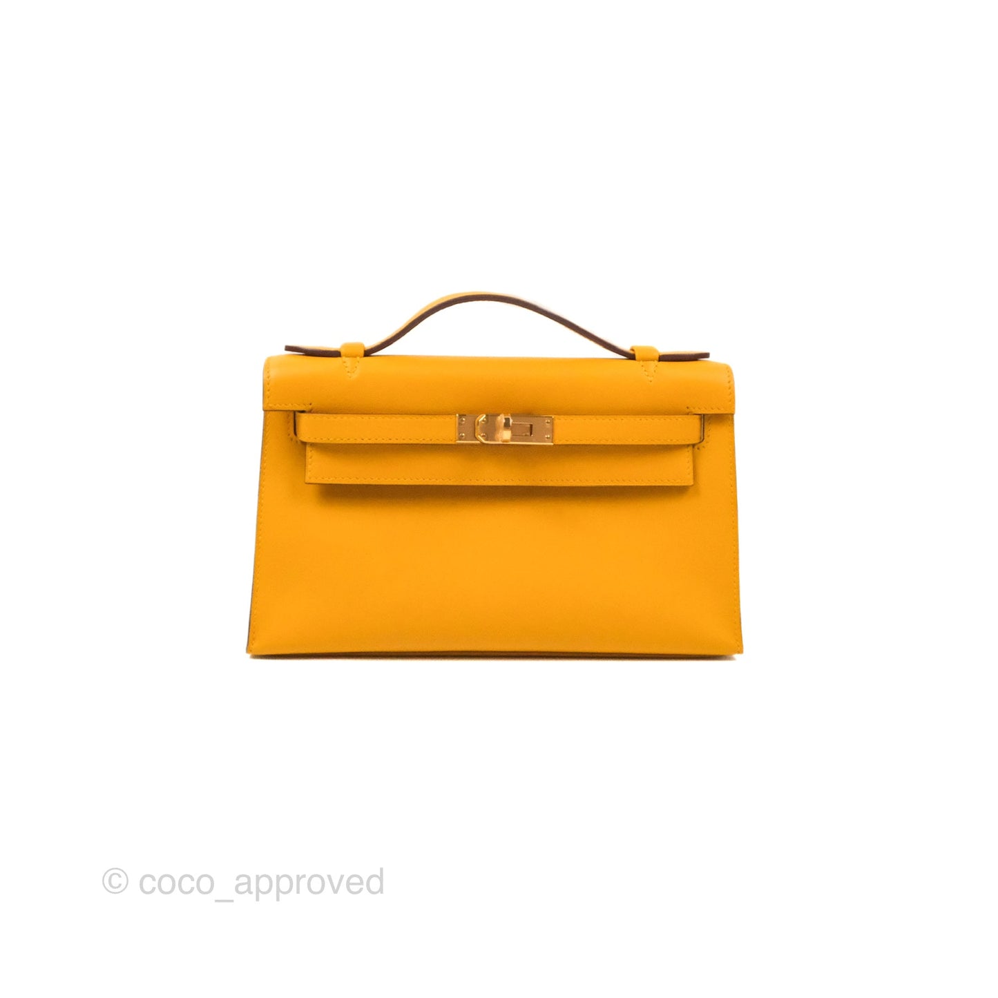 Hermès Kelly Mini Pochette Jaune Ambre Swift Gold Hardware