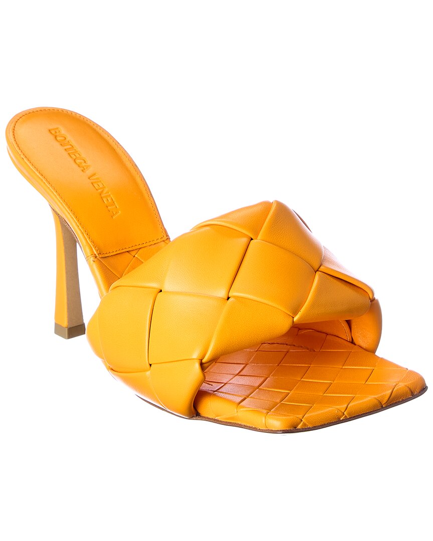 Luxury Bottega Veneta The Lido Intrecciato Leather Heel Sandal