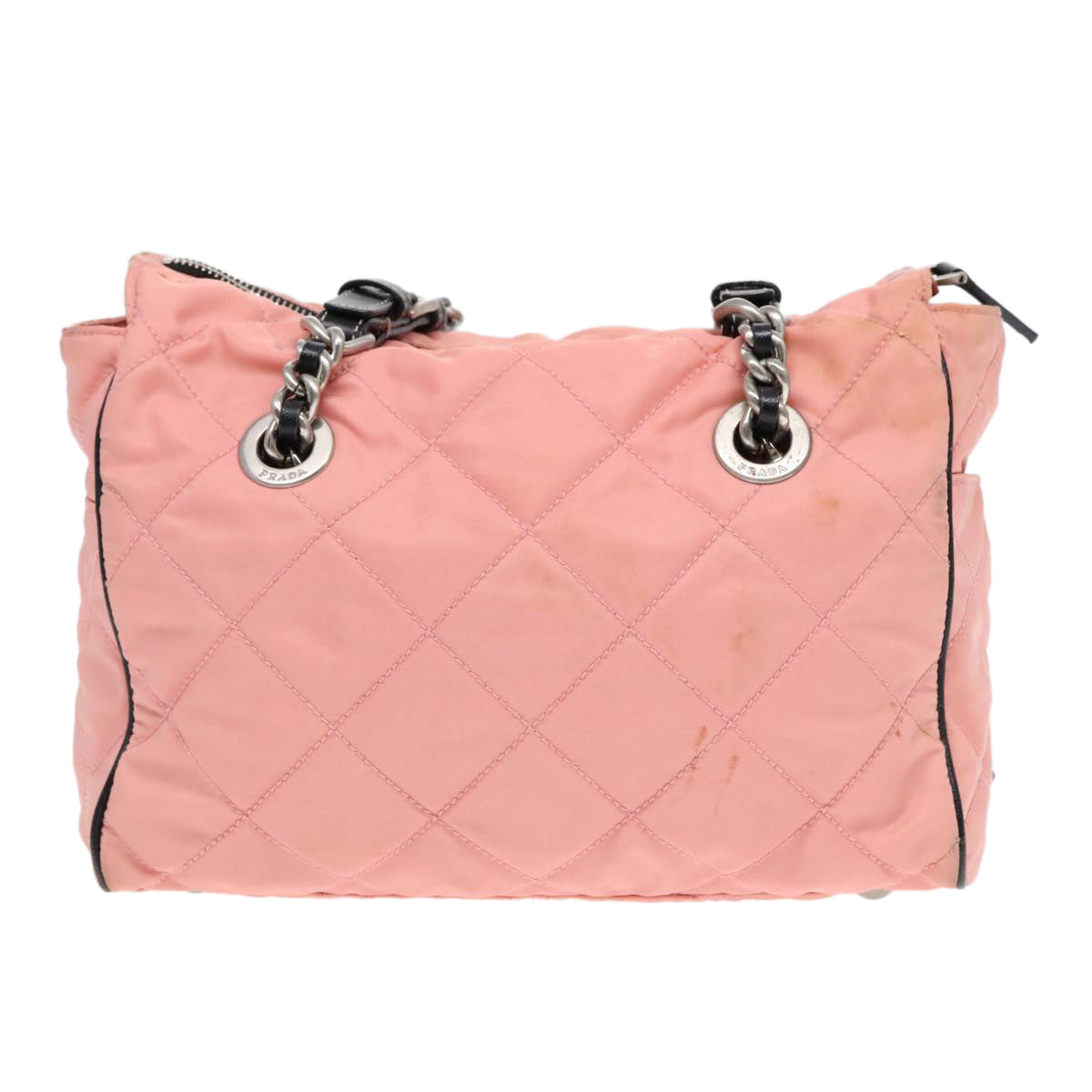 Luxury Prada Quilted Chain Shoulder Bag Nylon Pink  94001