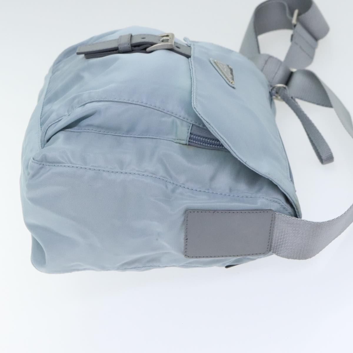 Luxury Prada Shoulder Bag Nylon Light Blue Silver  94021