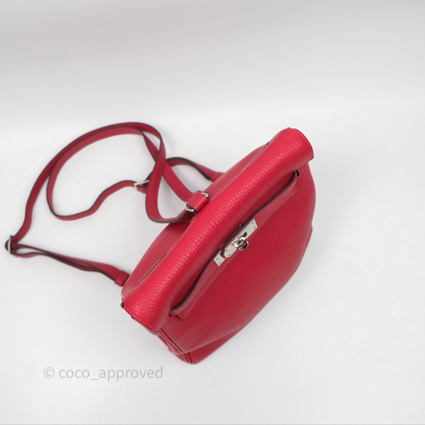 Hermès Kelly Ado Backpack Red Rouge Clemence Palladium Hardware
