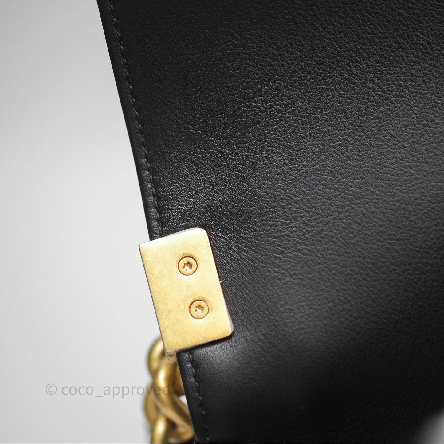 Chanel Small Boy Black Lambskin Aged Gold Hardware