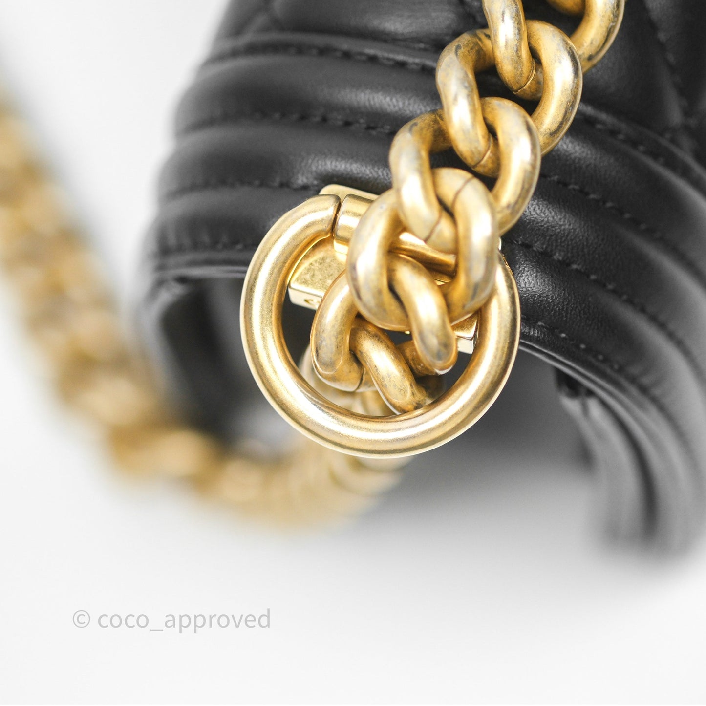 Chanel Small Boy Black Lambskin Aged Gold Hardware