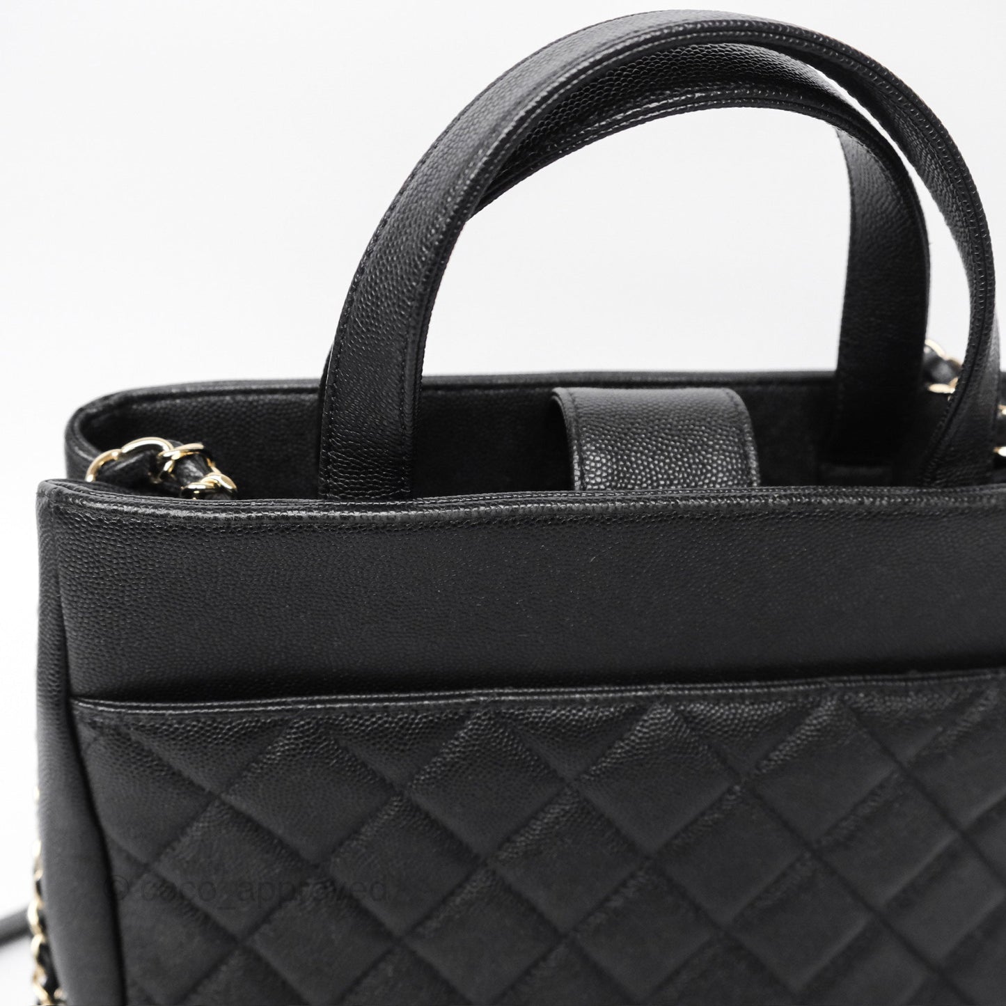 Chanel Small Business Affinity Shopping Bag Black Caviar Gold Hardware