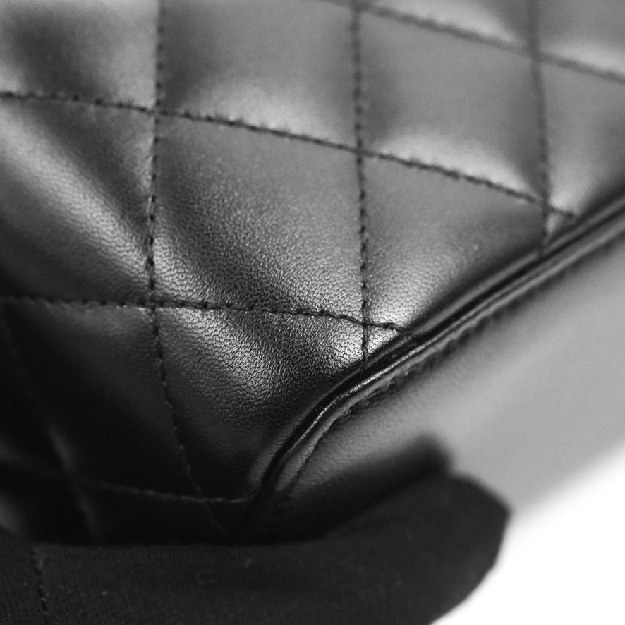 Chanel Vanity Rectangular Top Handle Black Lambskin Gold Hardware