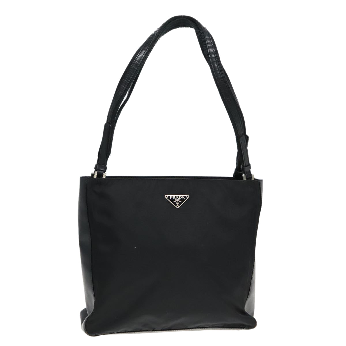 Luxury Prada Tote Bag Nylon Black Silver  94044