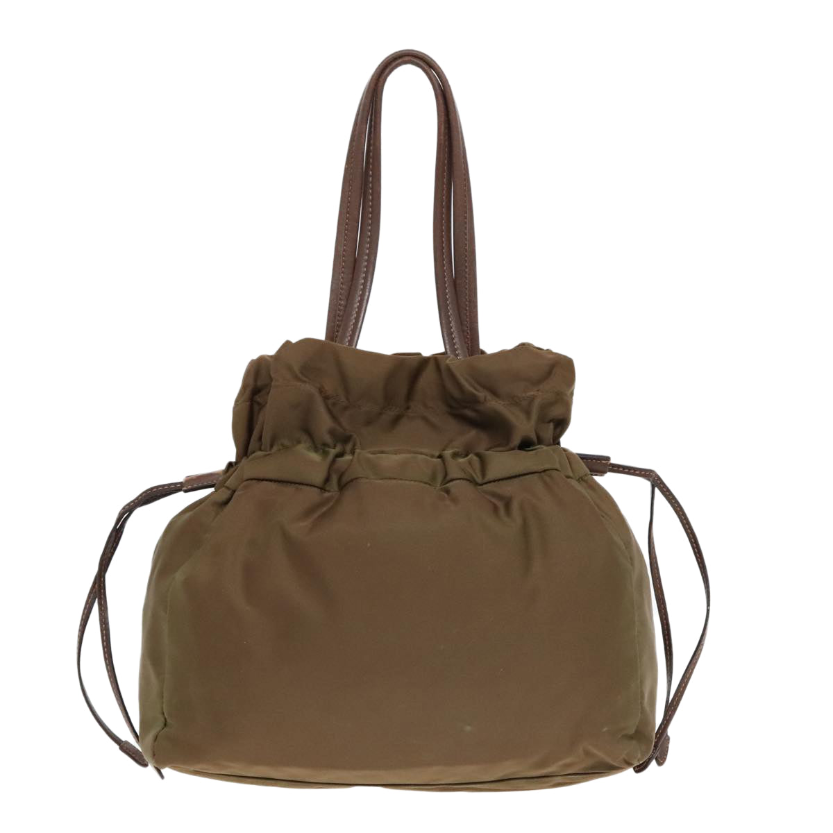 Luxury Prada Tote Bag Nylon Khaki Gold  94055