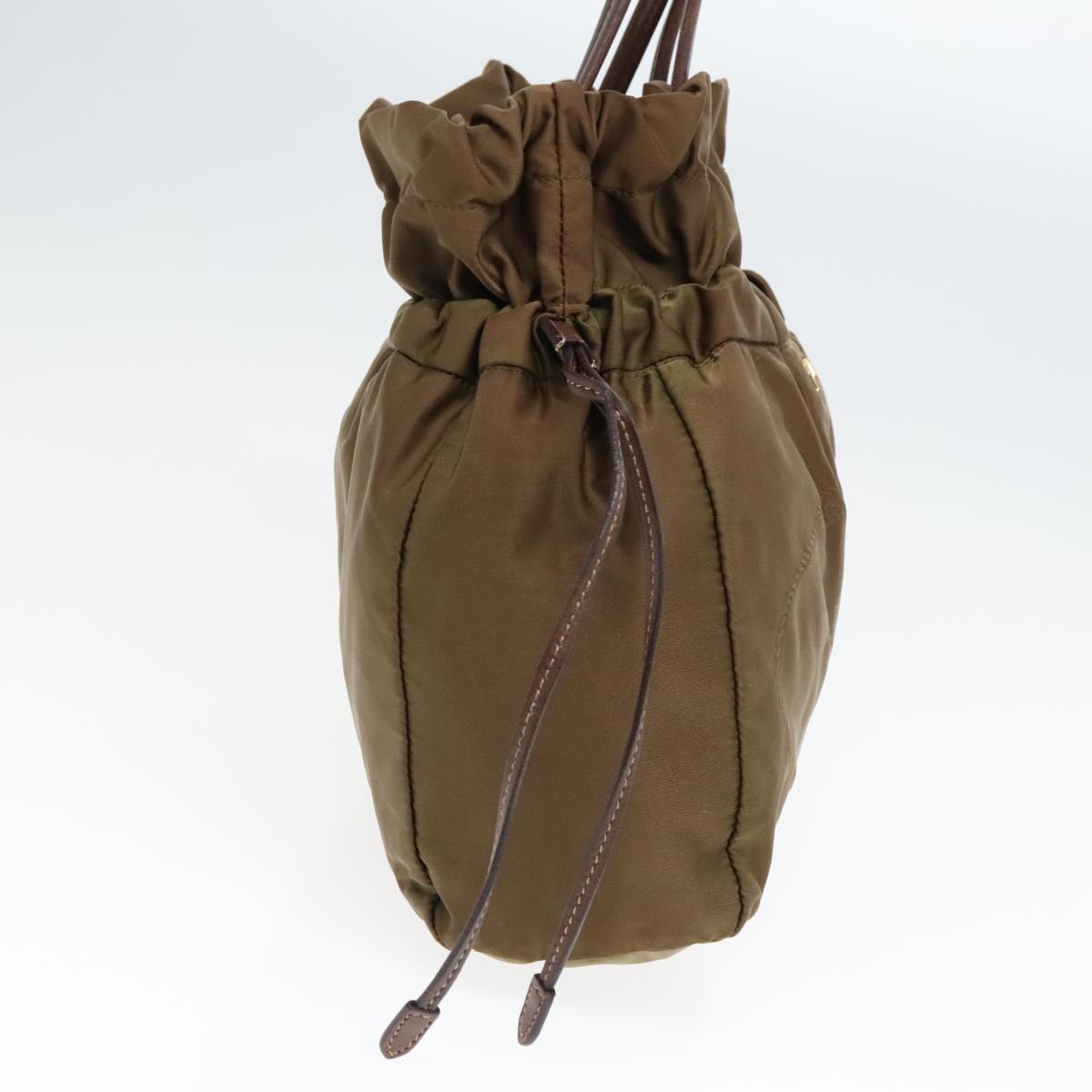 Luxury Prada Tote Bag Nylon Khaki Gold  94055