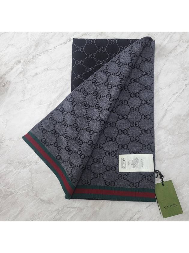 Luxury Gucci Trending 2025 GG Two-Tone Wool Scarf Black