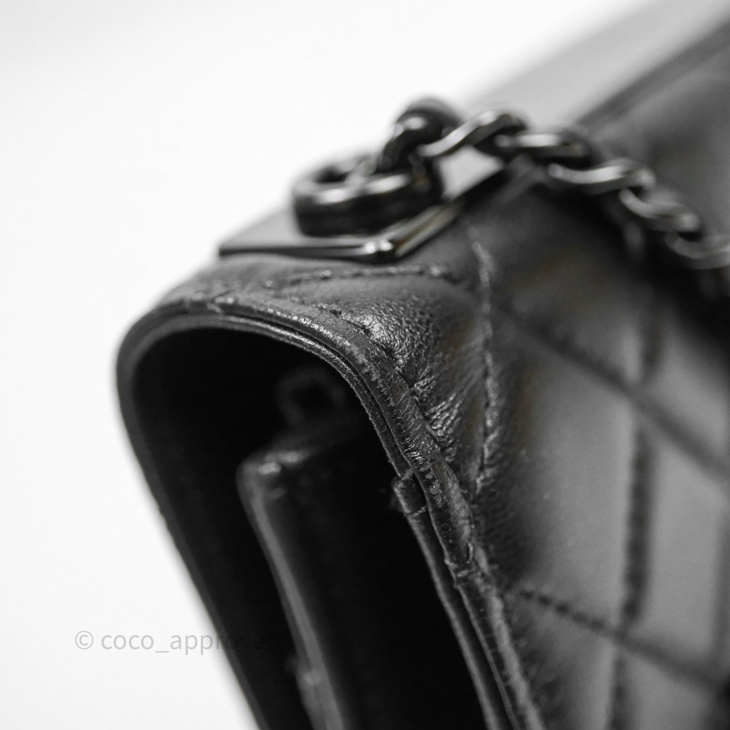 Chanel Quilted Trendy CC WOC Wallet On Chain So Black Lambskin