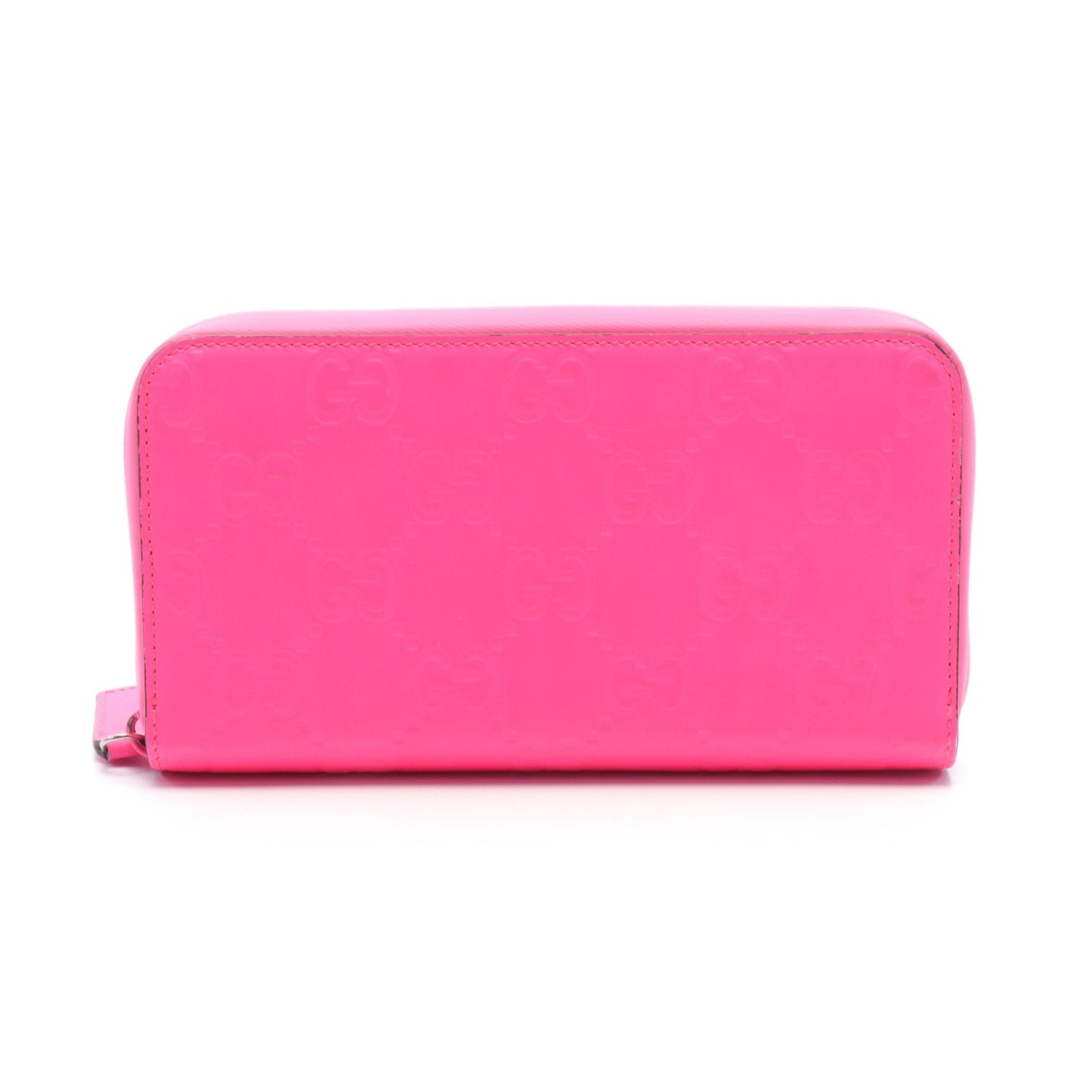 Luxury Gucci Trending 2025 GG Rubber Effect Round zipper long wallet Rubber Pink