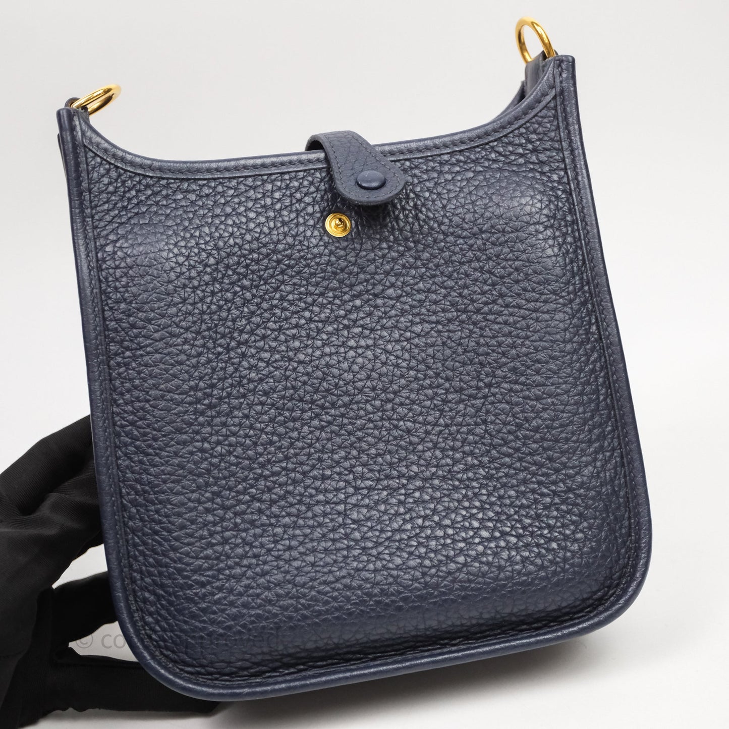 Hermès Mini Evelyne 16 Bleu Nuit 2Z Clemence Gold Hardware