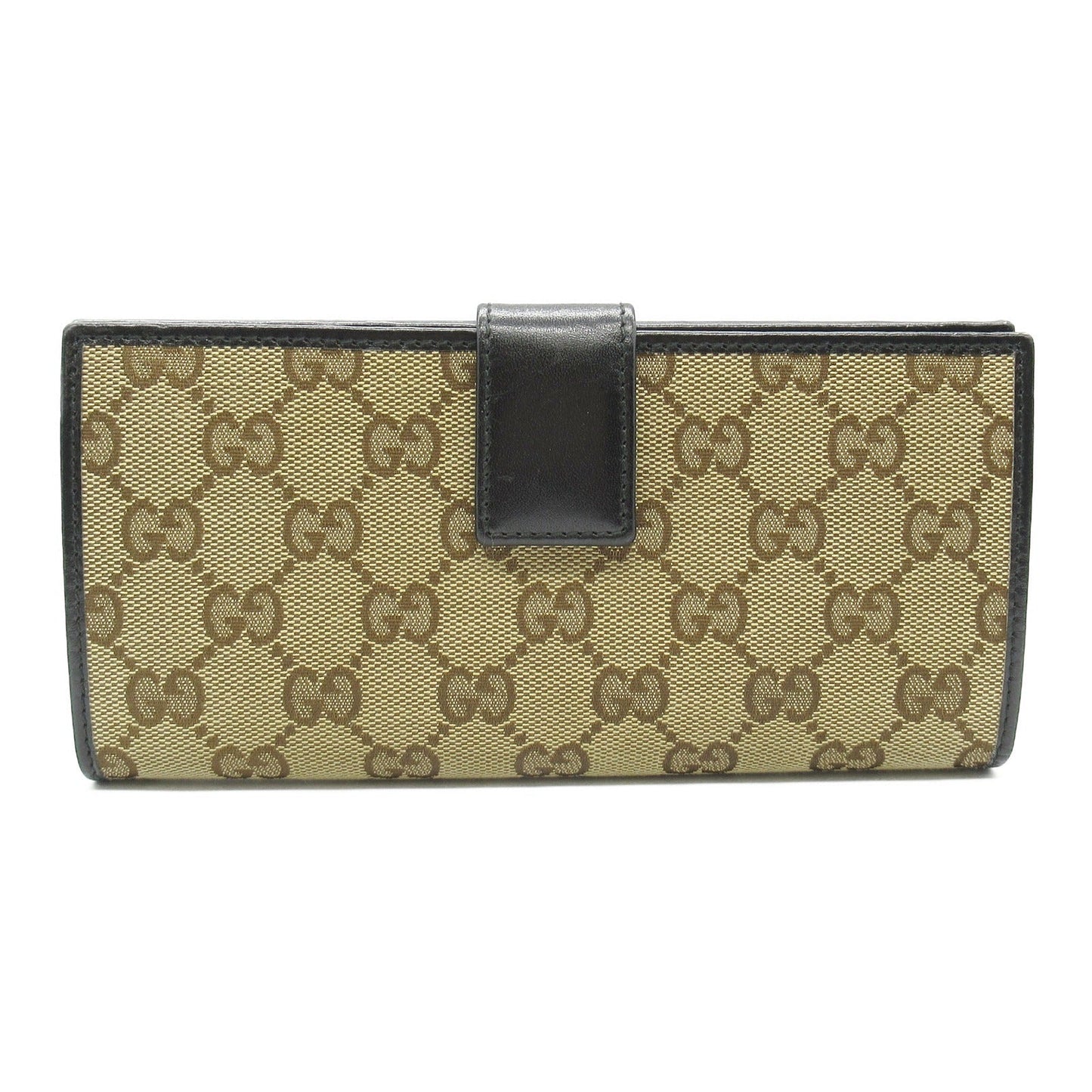 Luxury Gucci Trending 2025 GG Hook Long Wallet Bi-fold Long Wallet GG canvas Leather Beige Black