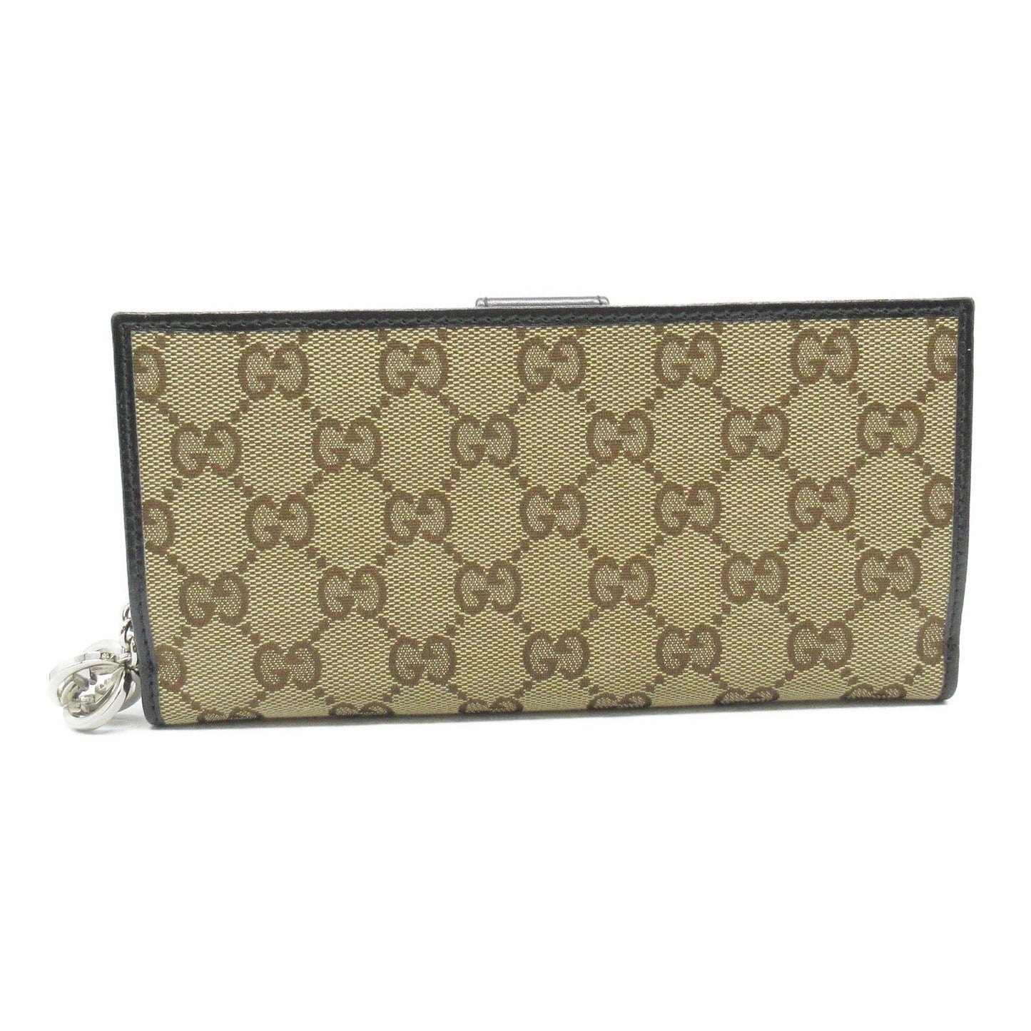 Luxury Gucci Trending 2025 GG Hook Long Wallet Bi-fold Long Wallet GG canvas Leather Beige Black