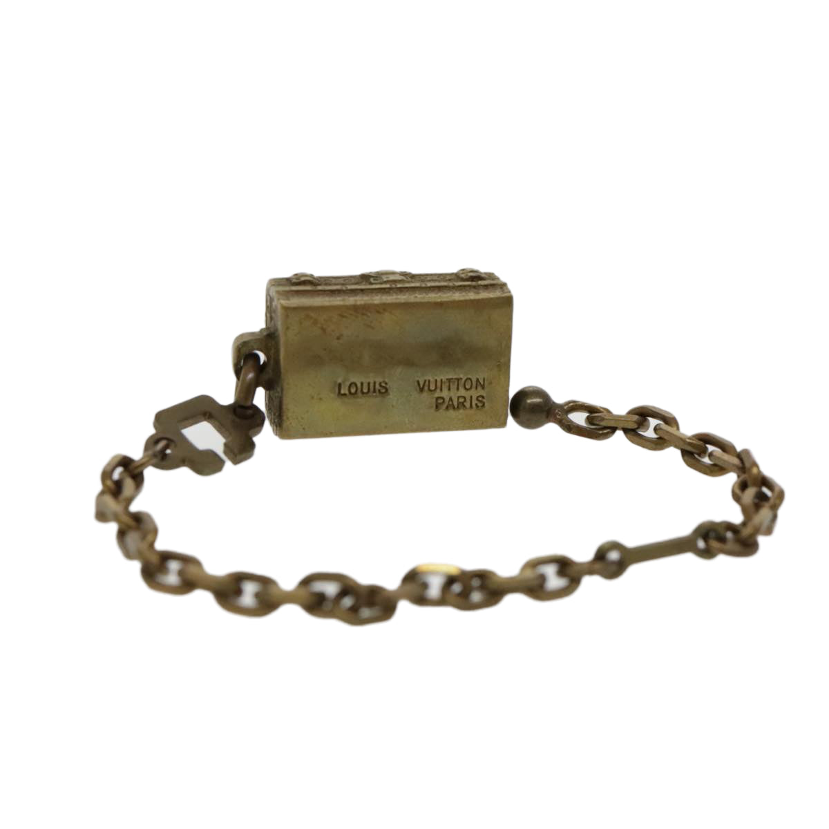 LOUIS VUITTON Trunk Type Key Holder metal Gold LV 94158