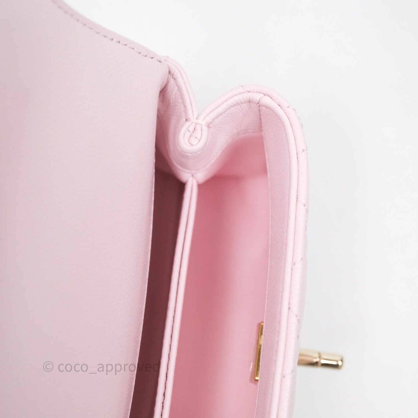 Chanel Mini Coco Handle Light Pink Caviar Gold Hardware