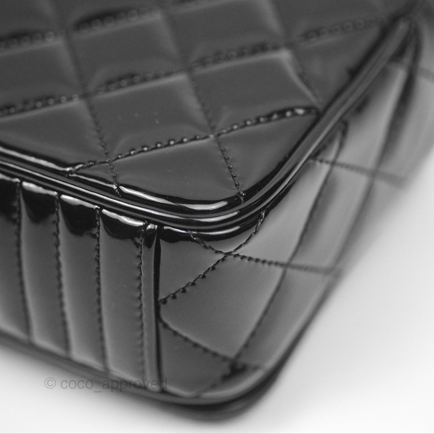Chanel Small Flap Coco Boy Black Patent Silver Hardware