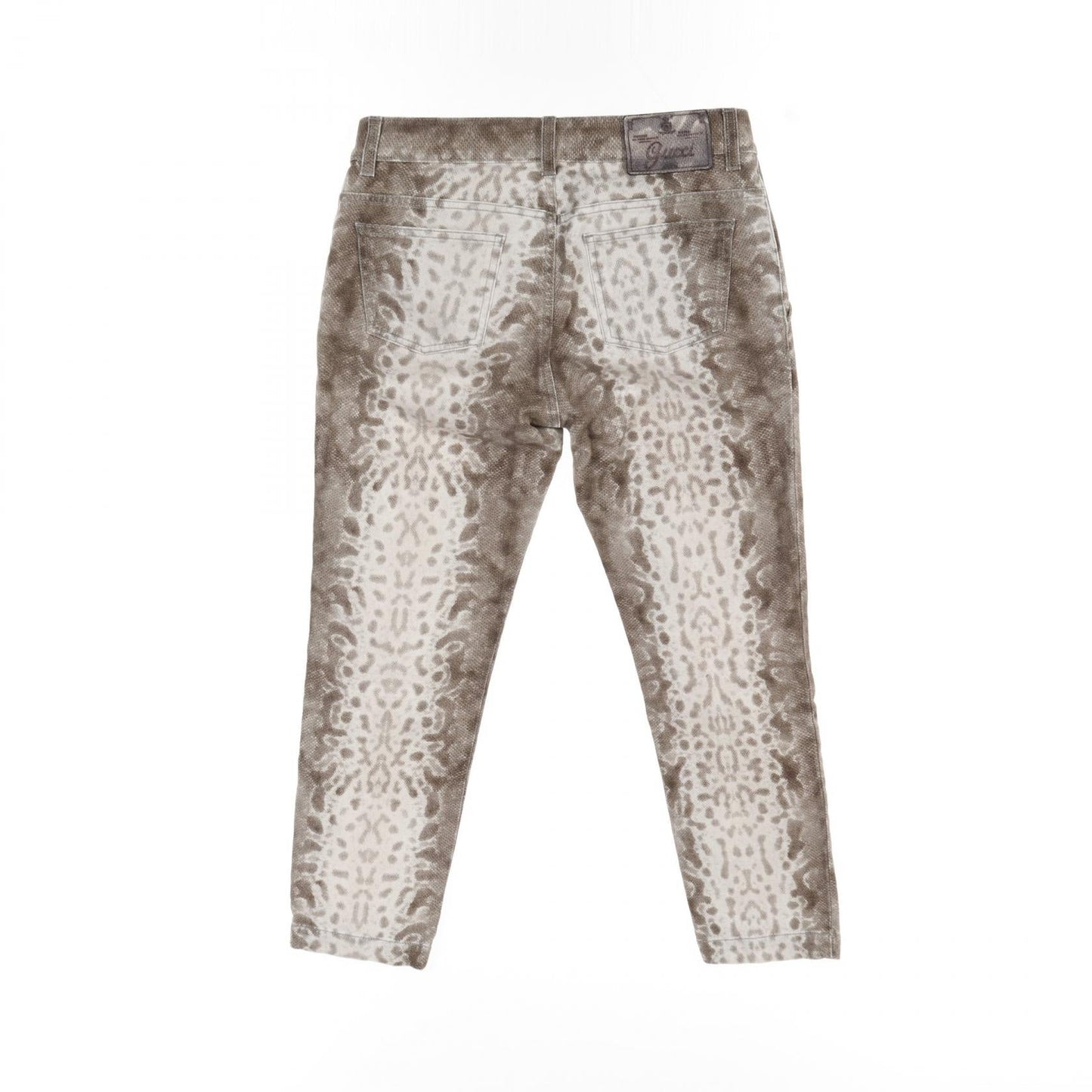 Luxury Gucci Trending 2025 HOLIDAY Pants Leopard print Python pattern Cotton Gray brown White
