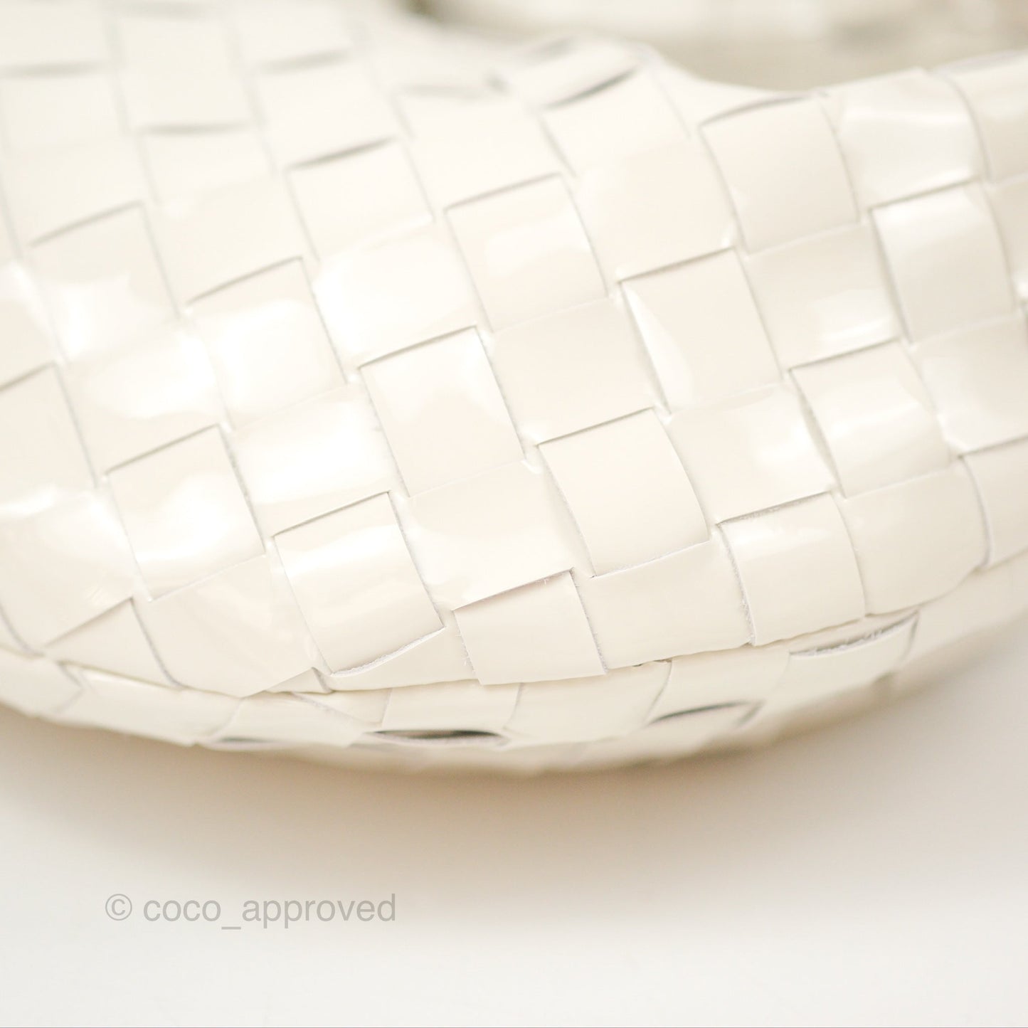 Bottega Veneta Mini Jodie Bag Intrecciato White Patent