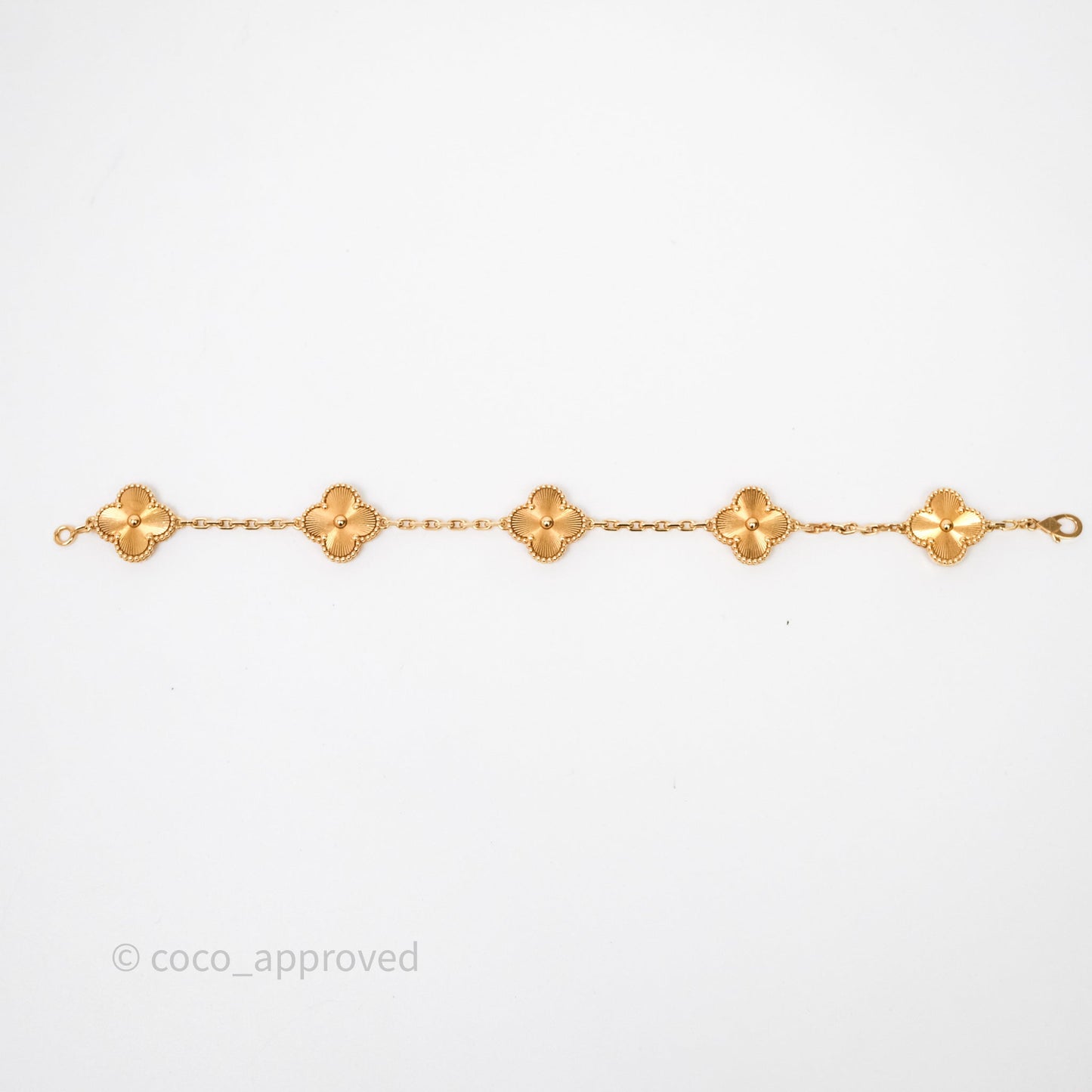 Van Cleef & Arpels Vintage Alhambra 5 Motifs Yellow Gold Bracelet