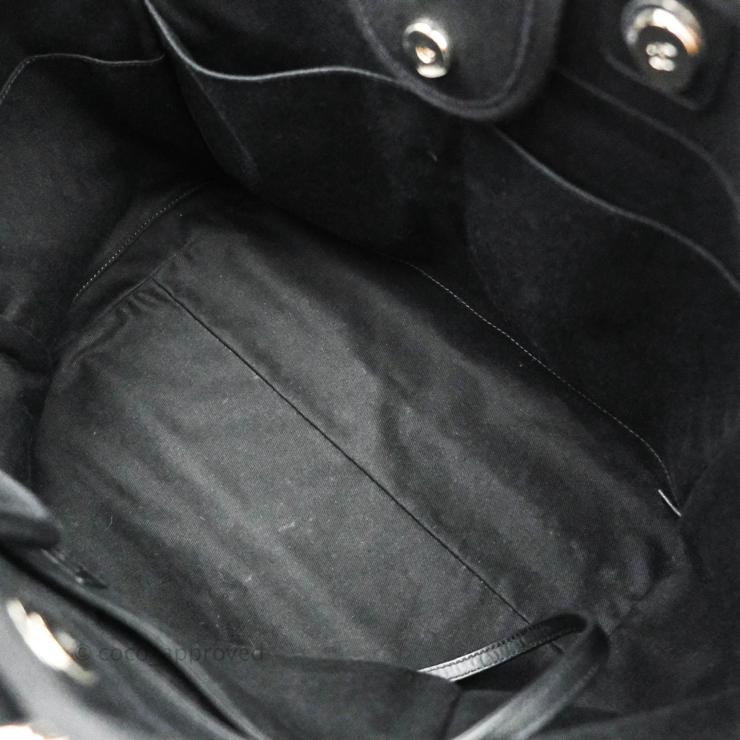 Chanel Medium Deauville Black Canvas Imitation Pearl