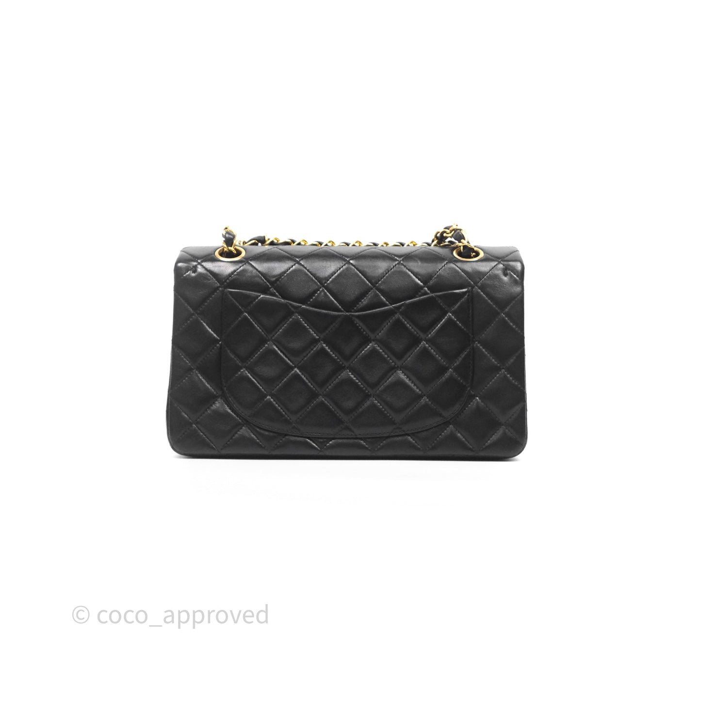 Chanel Vintage Classic Small Flap Bag Black Lambskin 24K Gold Hardware
