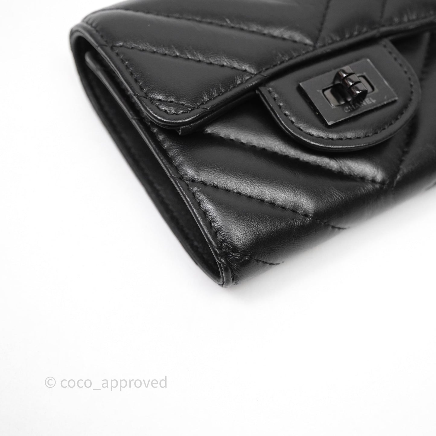 Chanel Chevron Reissue Wallet So Black Aged Calfskin
