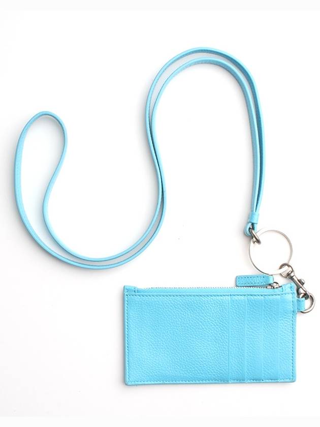 Luxury Balenciaga Light blue card wallet