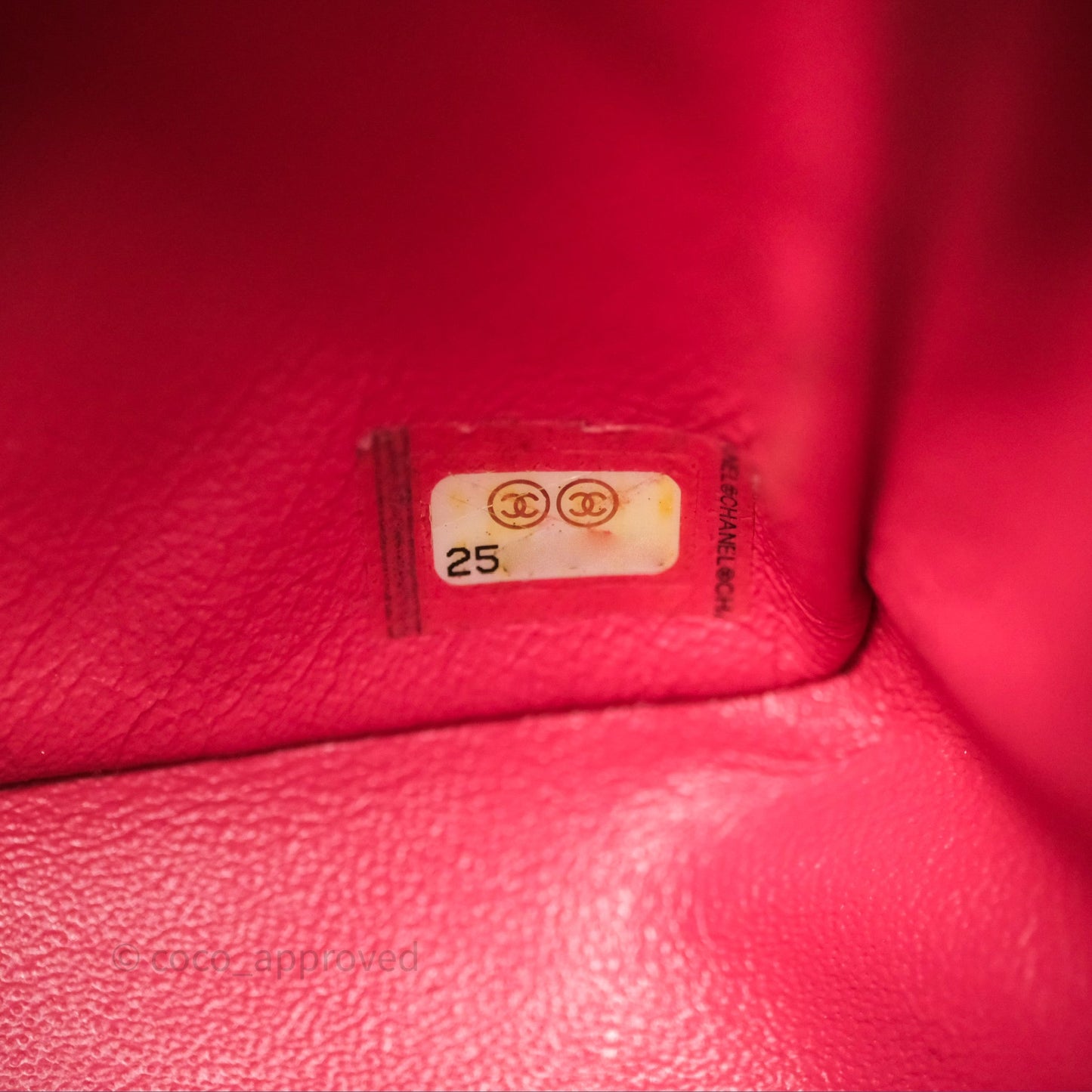 Chanel Mini Square Flap Quilted Dark Pink Lambskin Gold Hardware