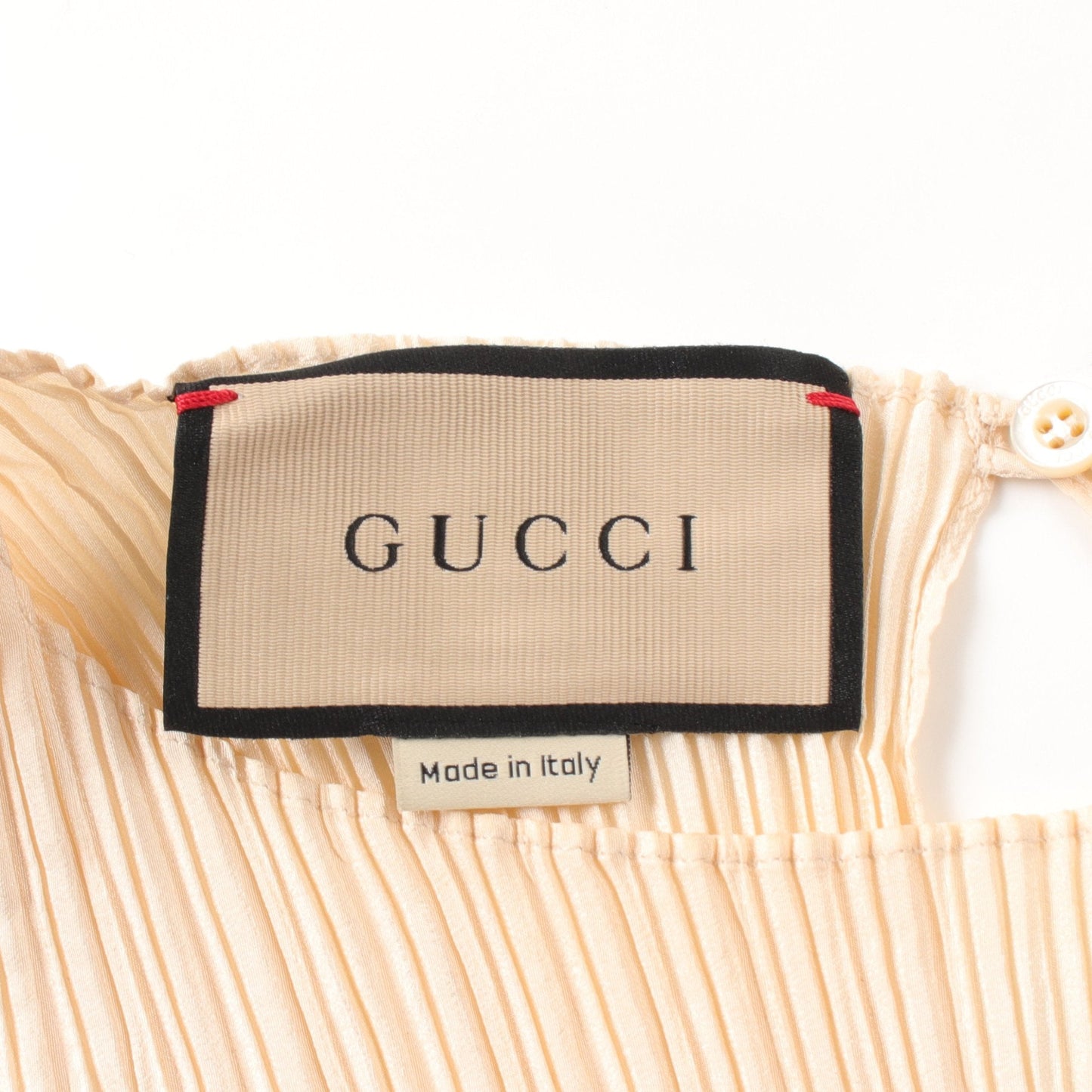 Luxury Gucci Trending 2025 One piece Pleats Ribbon Light beige Black
