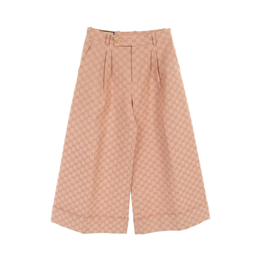 Luxury Gucci Trending 2025 GG pattern Wide pants Cotton Pink