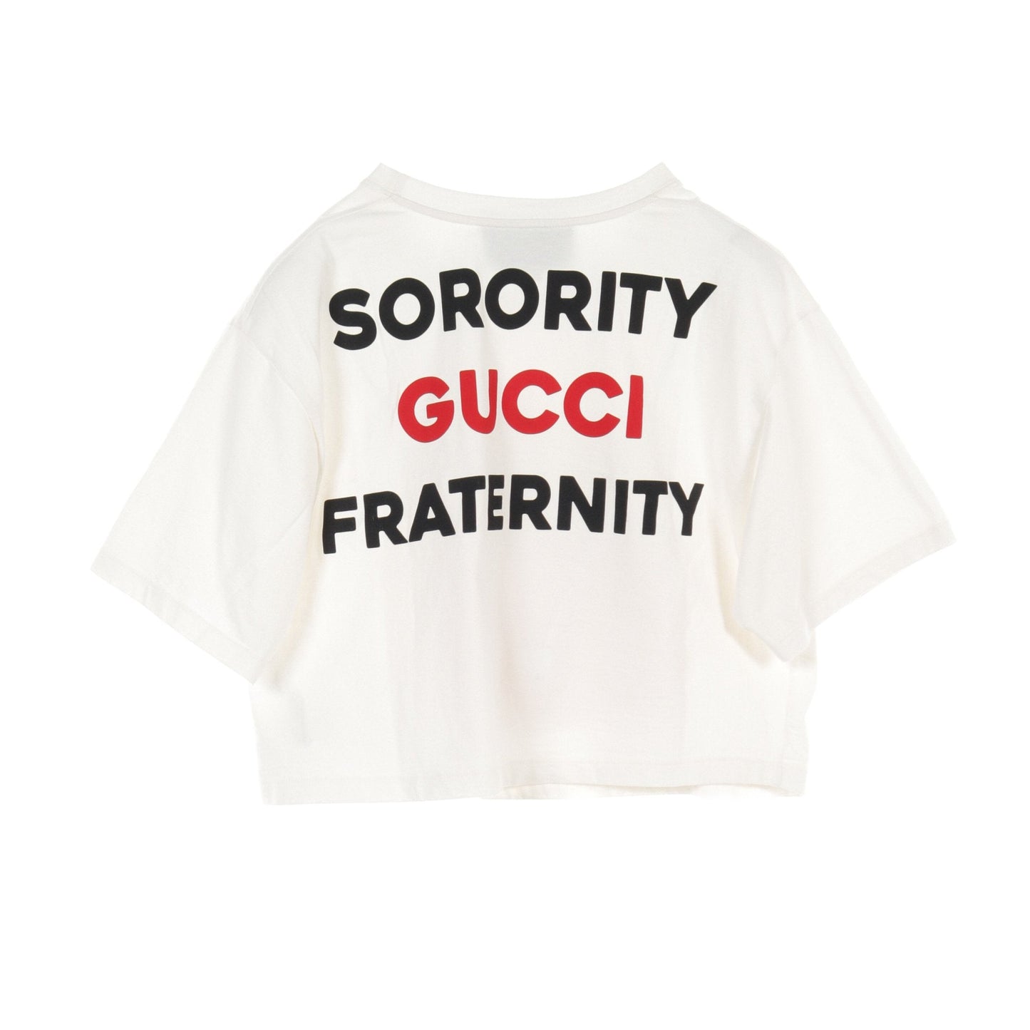 Luxury Gucci Trending 2025 Cropped T-shirt Cotton White Multicolor