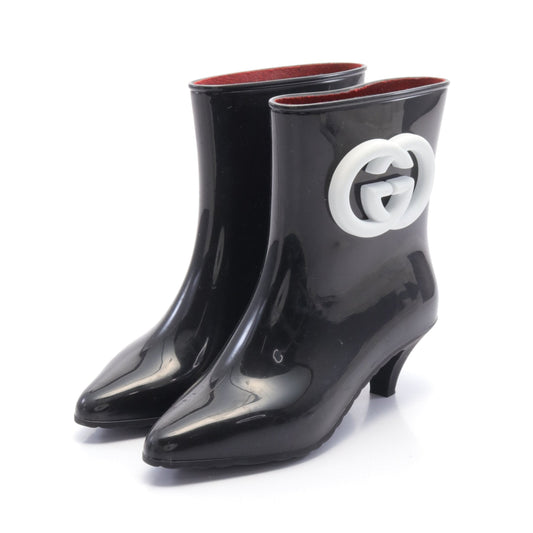 Luxury Gucci Trending 2025 Interlocking G Rain boots Rain shoes Rubber Black White