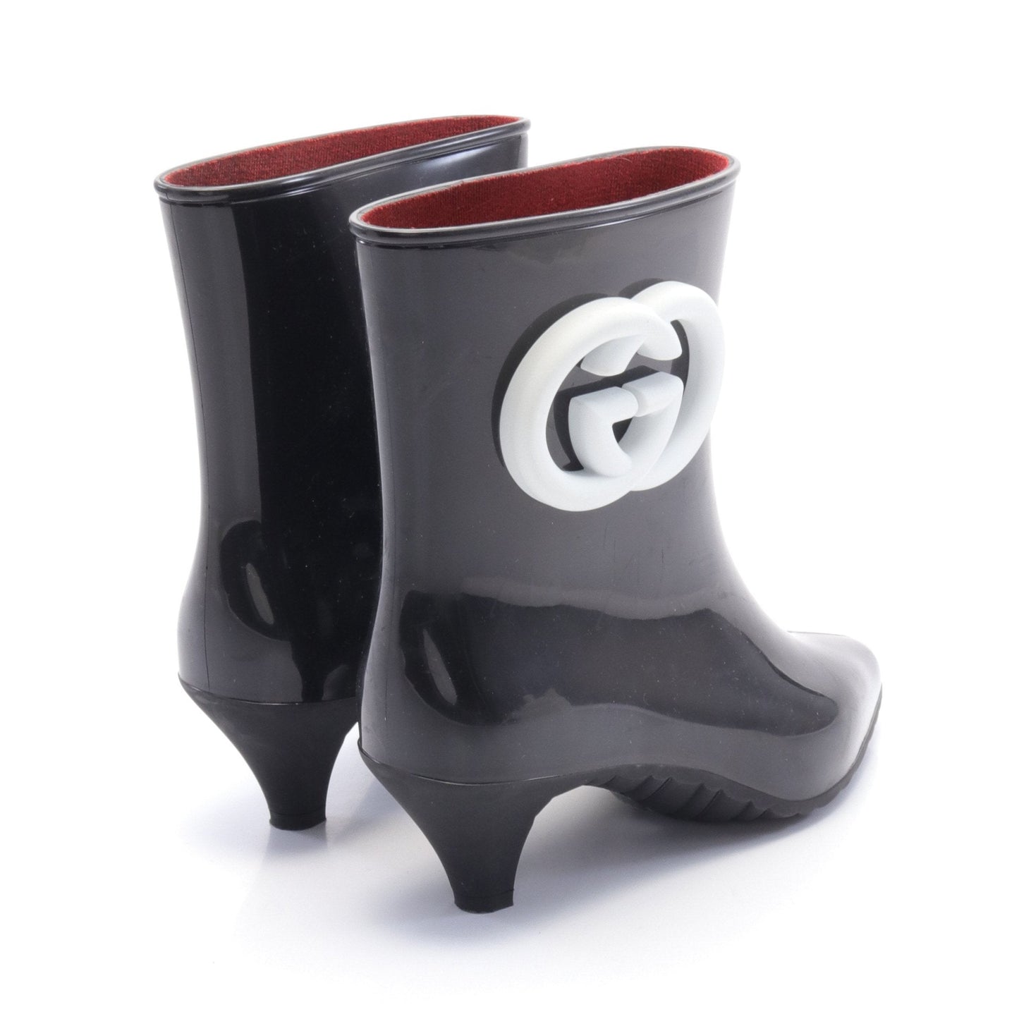 Luxury Gucci Trending 2025 Interlocking G Rain boots Rain shoes Rubber Black White