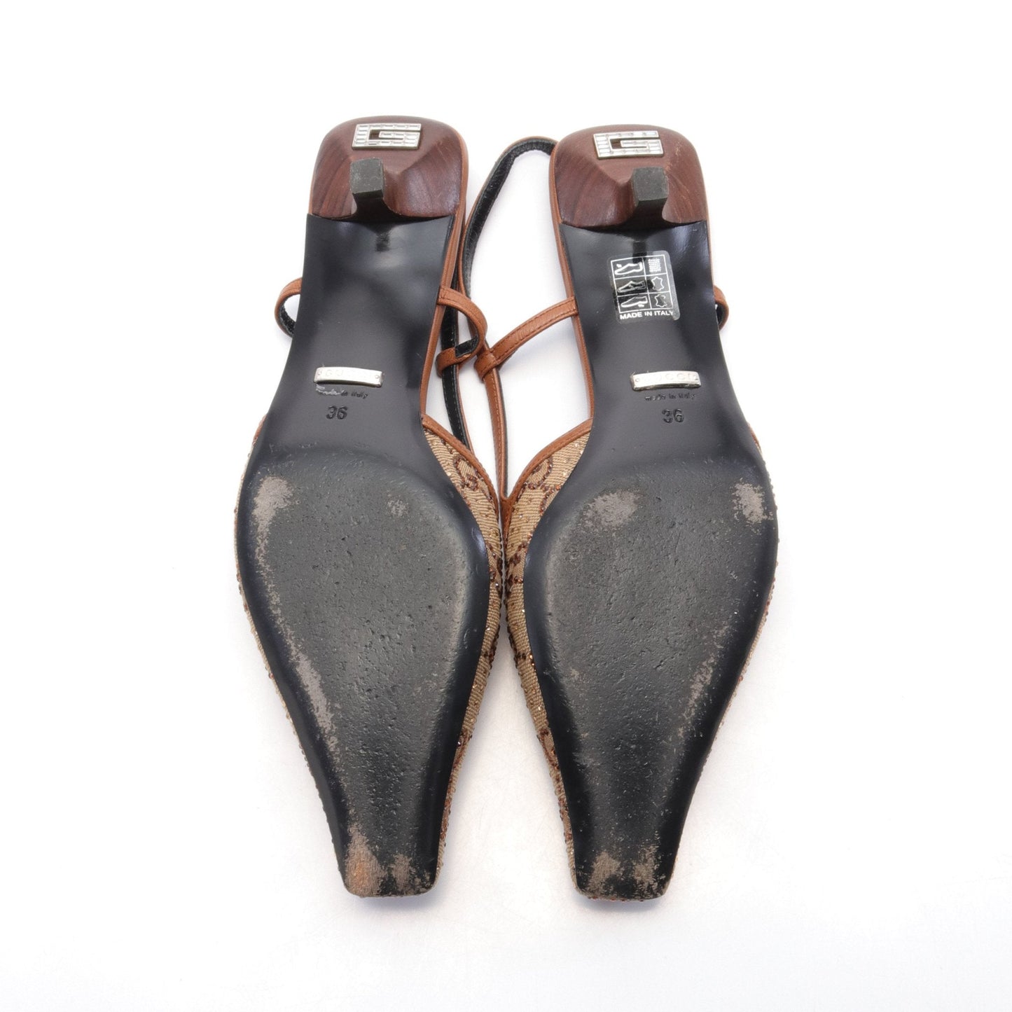 Luxury Gucci Trending 2025 GG pattern Pumps Canvas Leather Rhinestone Beige Brown