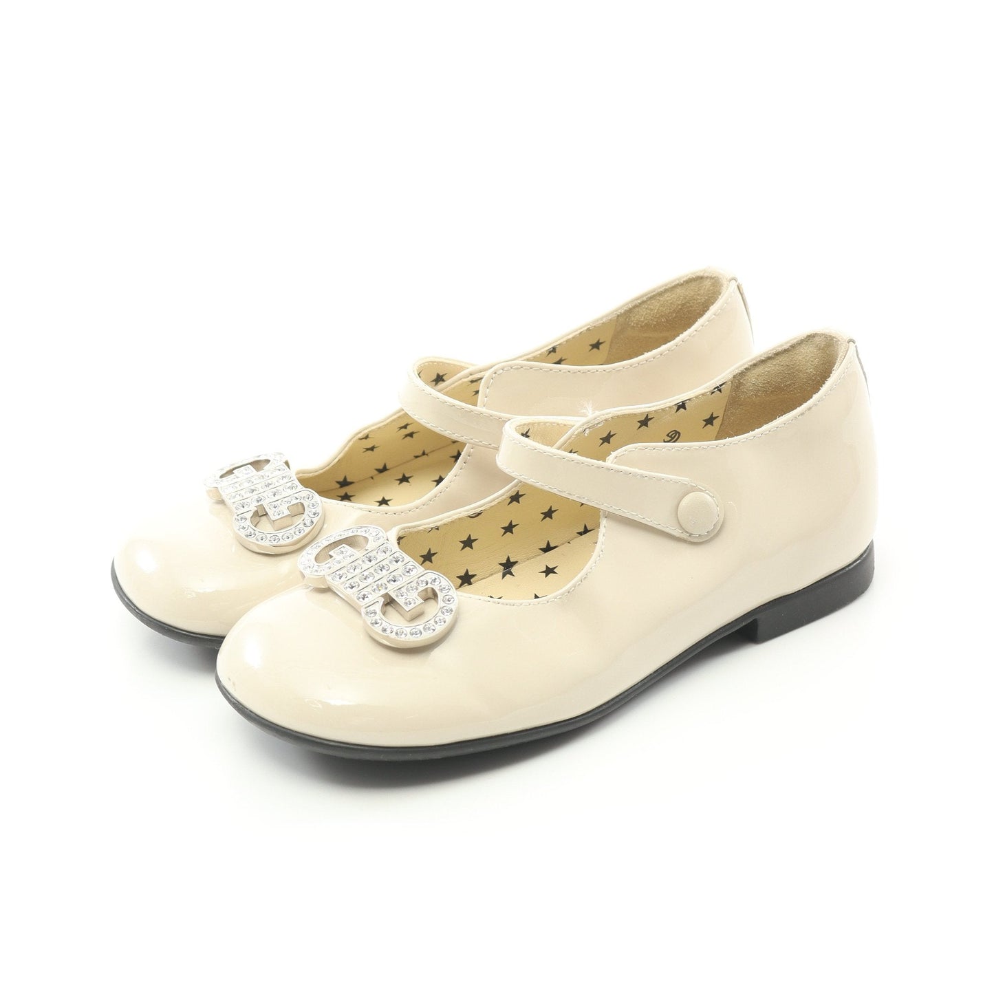 Luxury Gucci Trending 2025 Flat shoes Ballet shoes Patent leather Ivory Kids