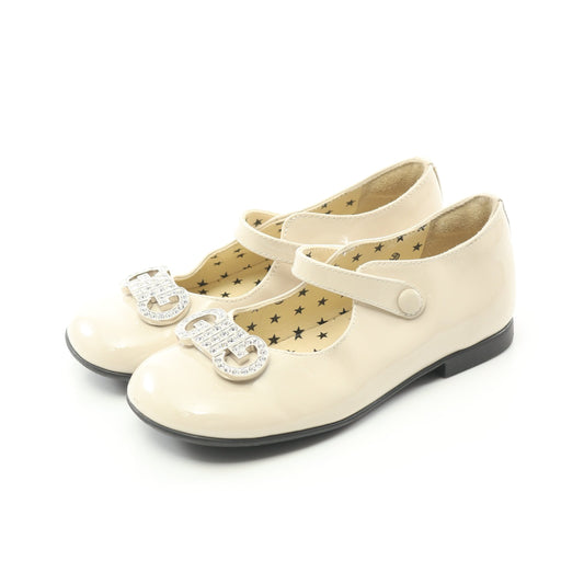 Luxury Gucci Trending 2025 Flat shoes Ballet shoes Patent leather Ivory Kids