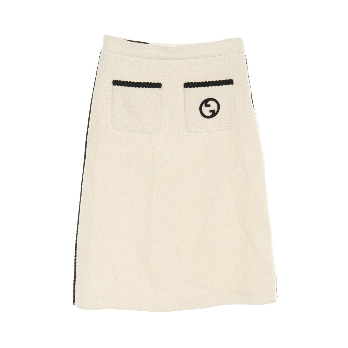 Luxury Gucci Trending 2025 Interlocking G Skirt Wool Nylon Off white Black