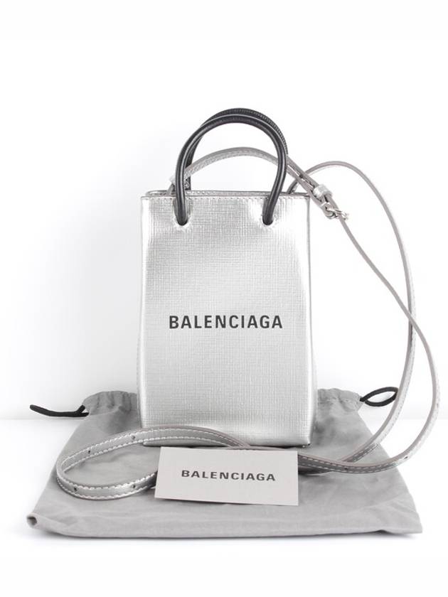 Luxury Balenciaga Phone holder cross bag silver