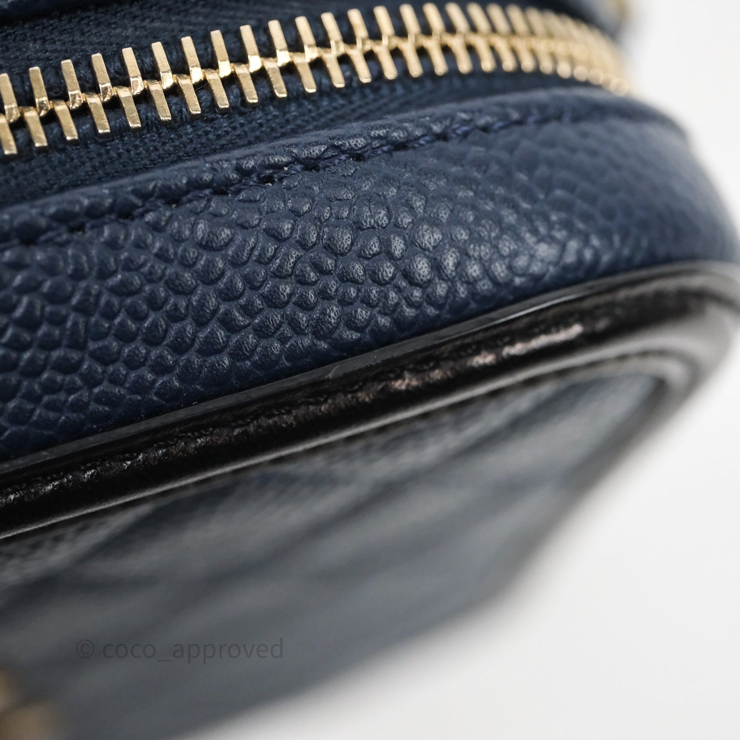 Chanel Quilted Large CC Filigree Vanity Case Navy Black Caviar