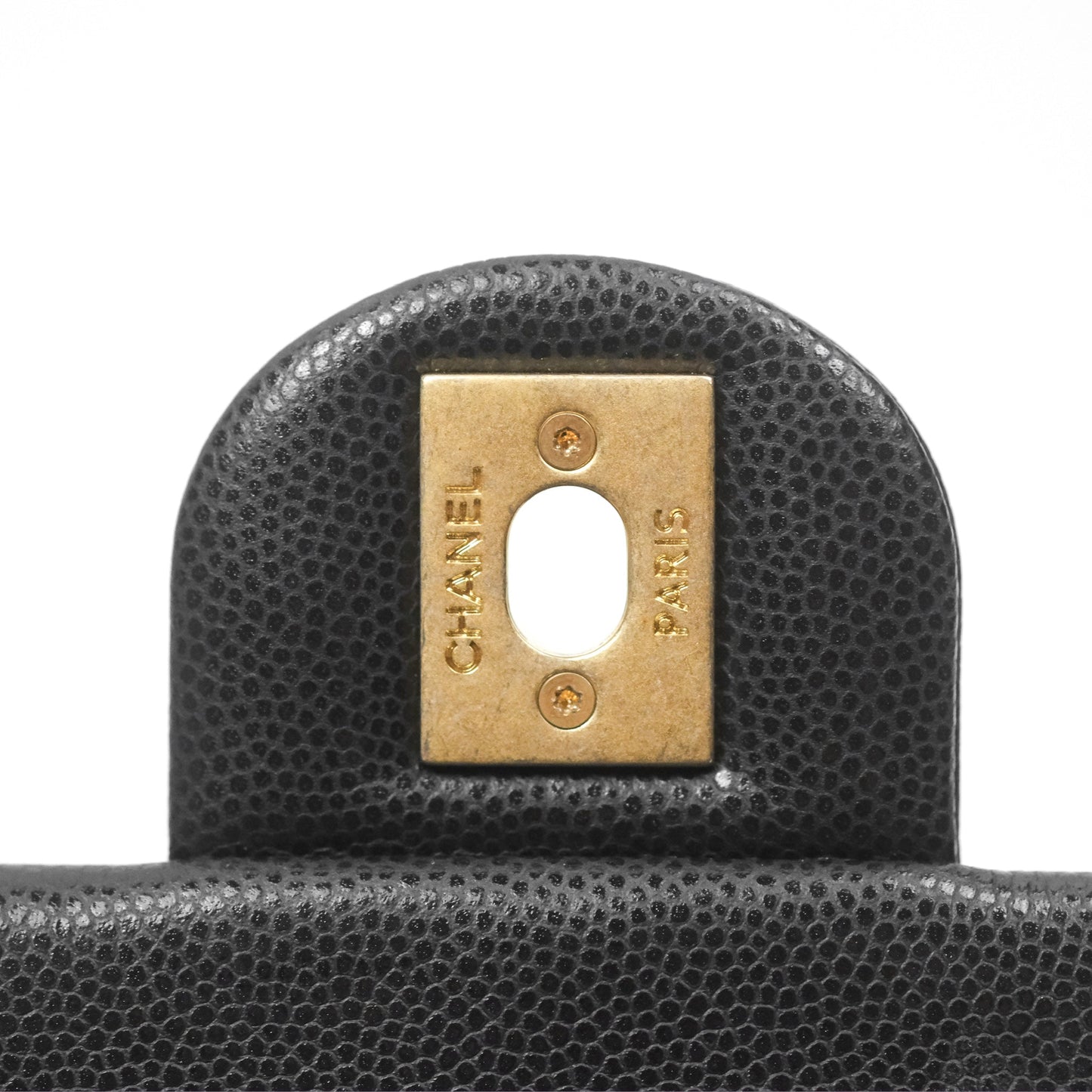 Chanel Mini Flap with Coin Charm Black Caviar Aged Gold Hardware 22A