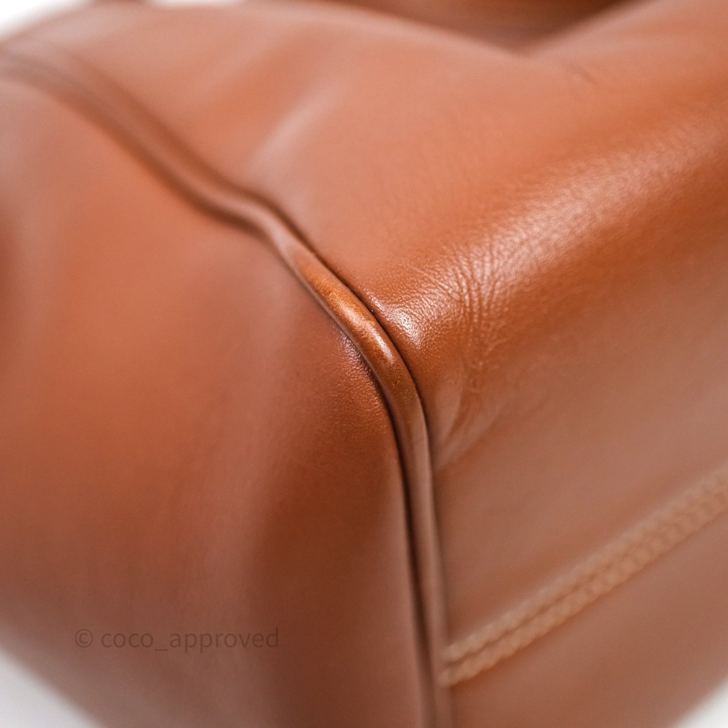 Celine Drawstring Cabas Tote Bag Triomphe in Grained Calfskin Tan
