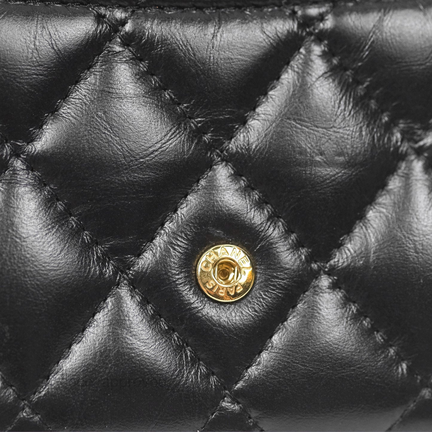Chanel Reissue Card Holder Black Aged Calfskin Gold Hardware