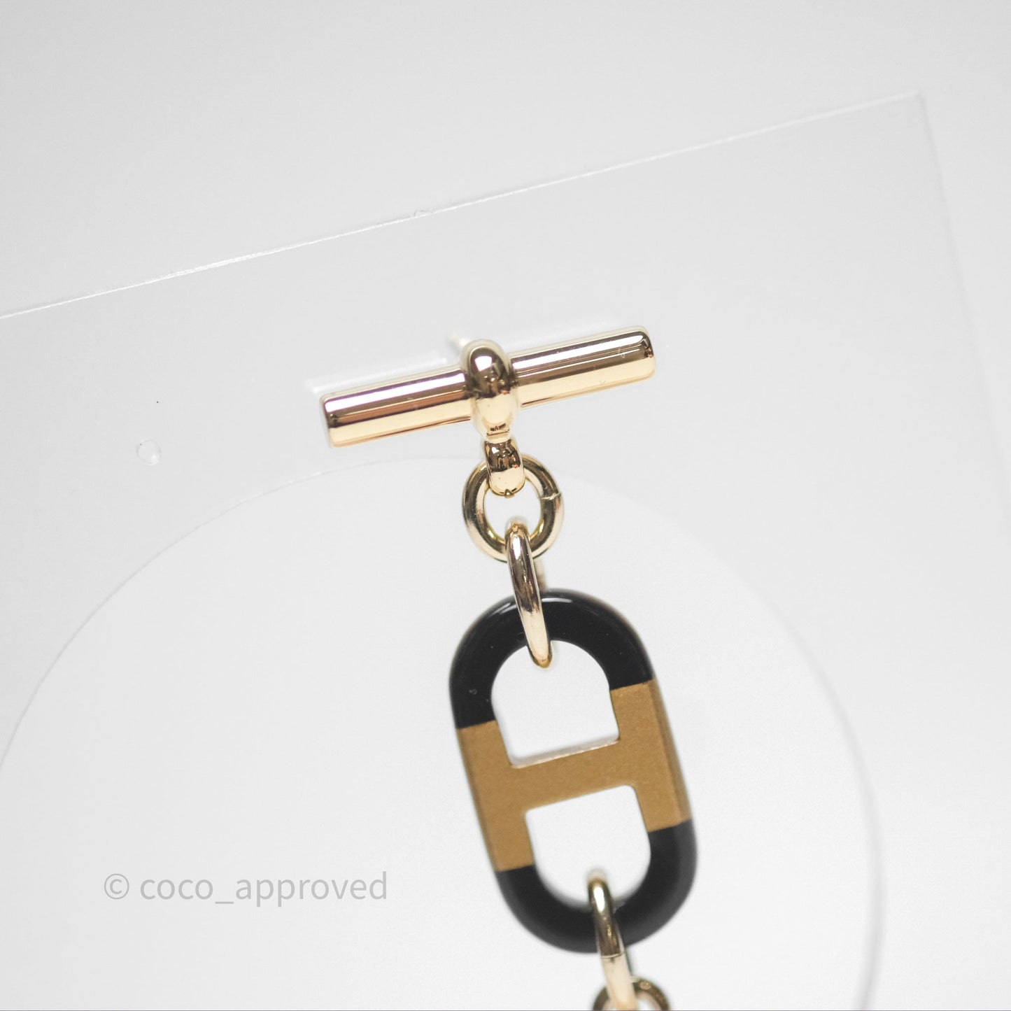 Hermès Sur Mer Earrings Small Model Black/ Gold Tone