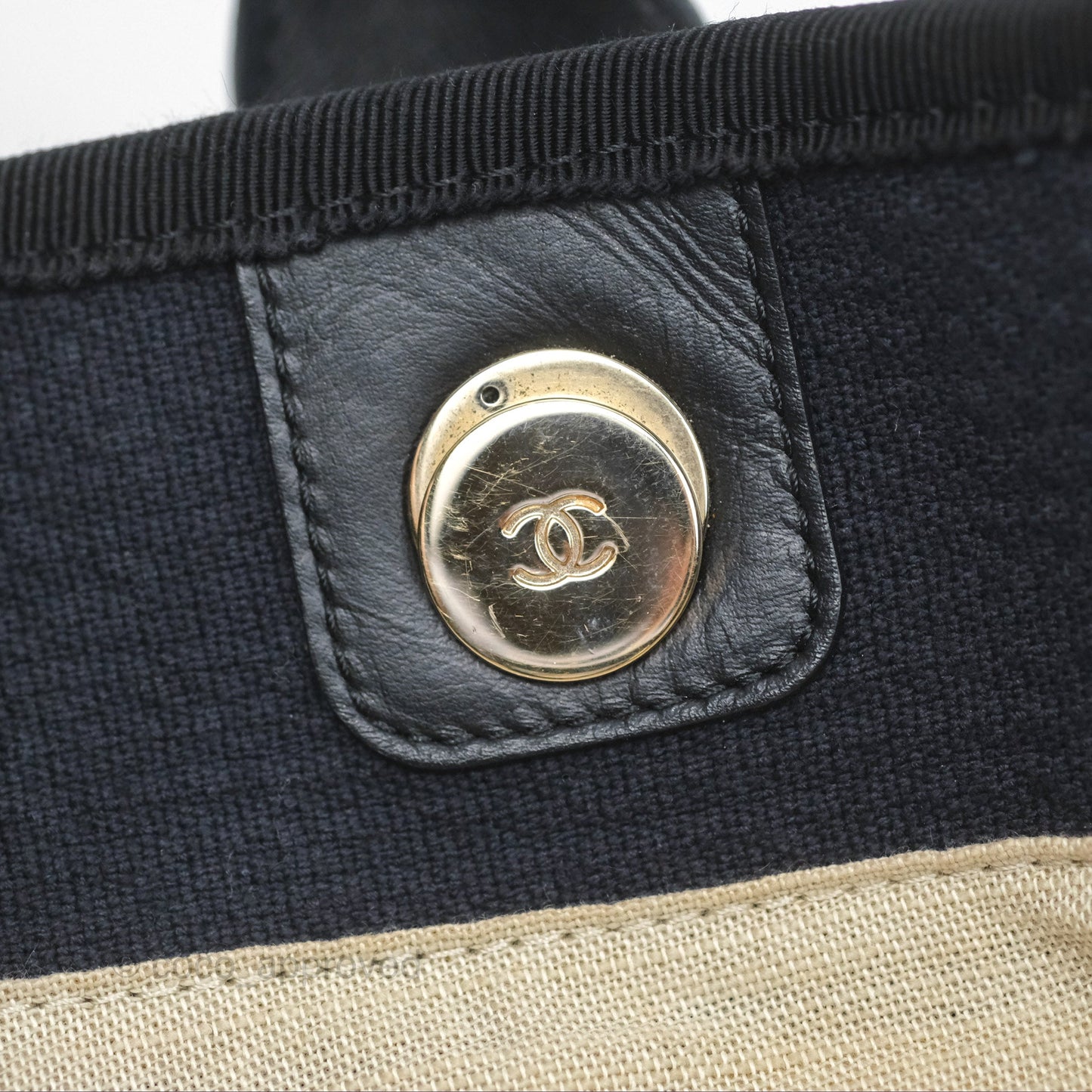 Chanel New Small Deauville Navy Canvas